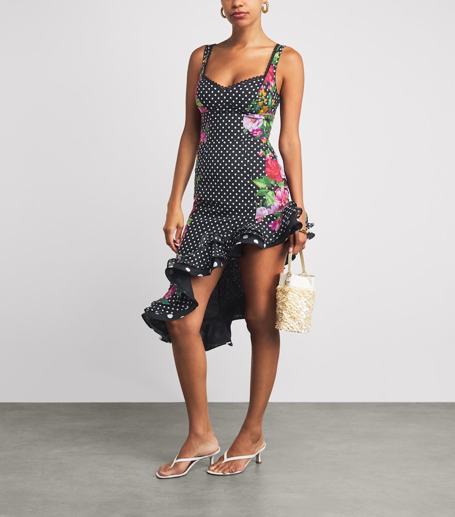 Charo Ruiz Ibiza Womens Floral Polka-Dot Almara Mini Dress Black Dots Image 2