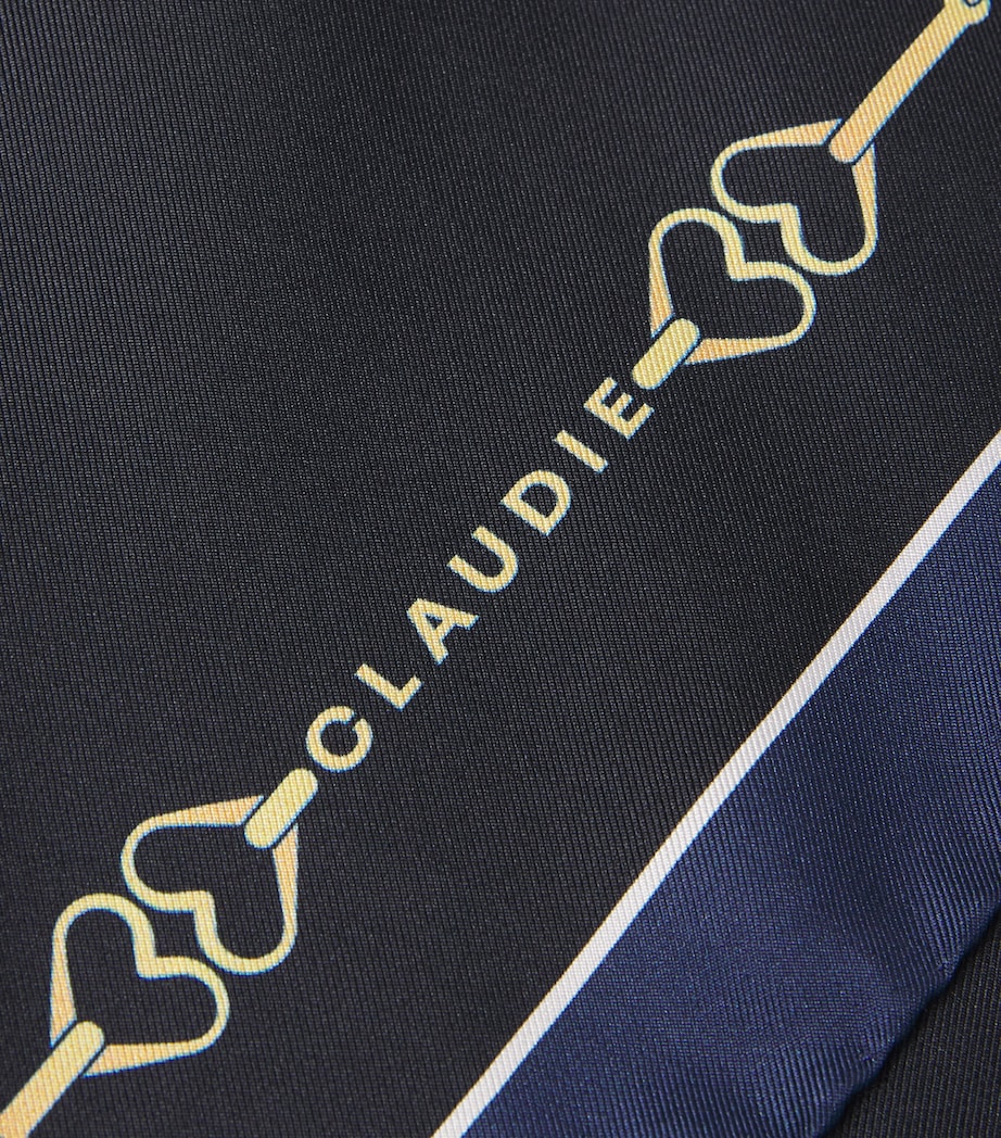 Silk Printed Scarf NAVY Image 5