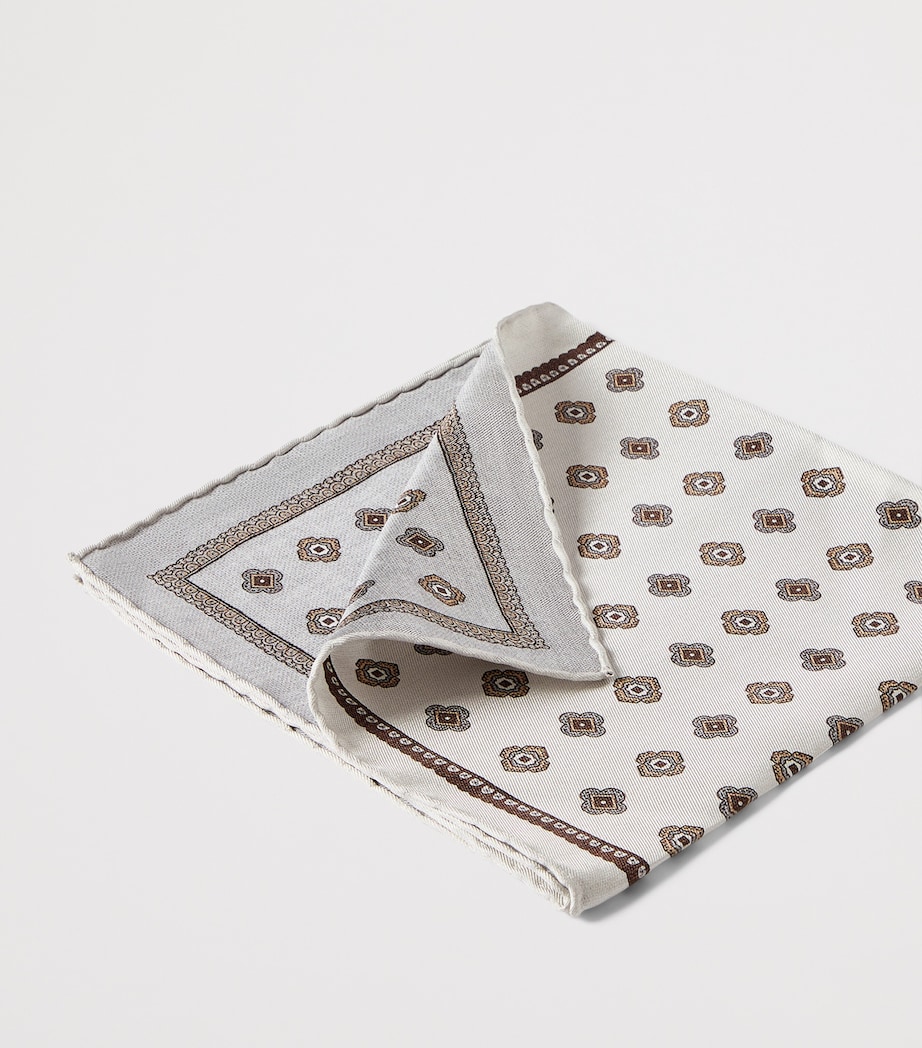 Brunello Cucinelli Silk Medallion Pocket Square Image 3