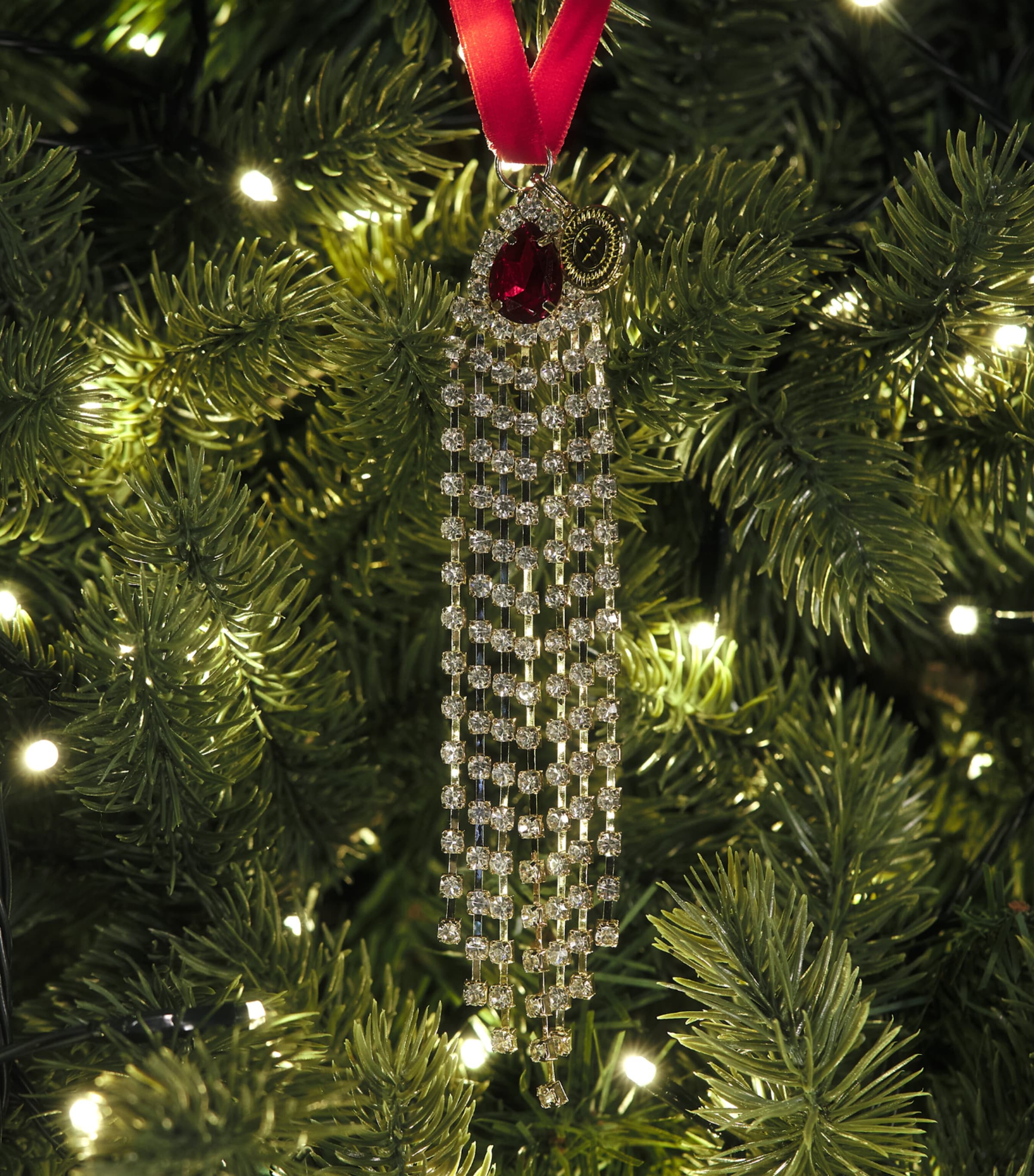 Harrods Crystal-Embellished Drop Tree Decoration Blue Image 3