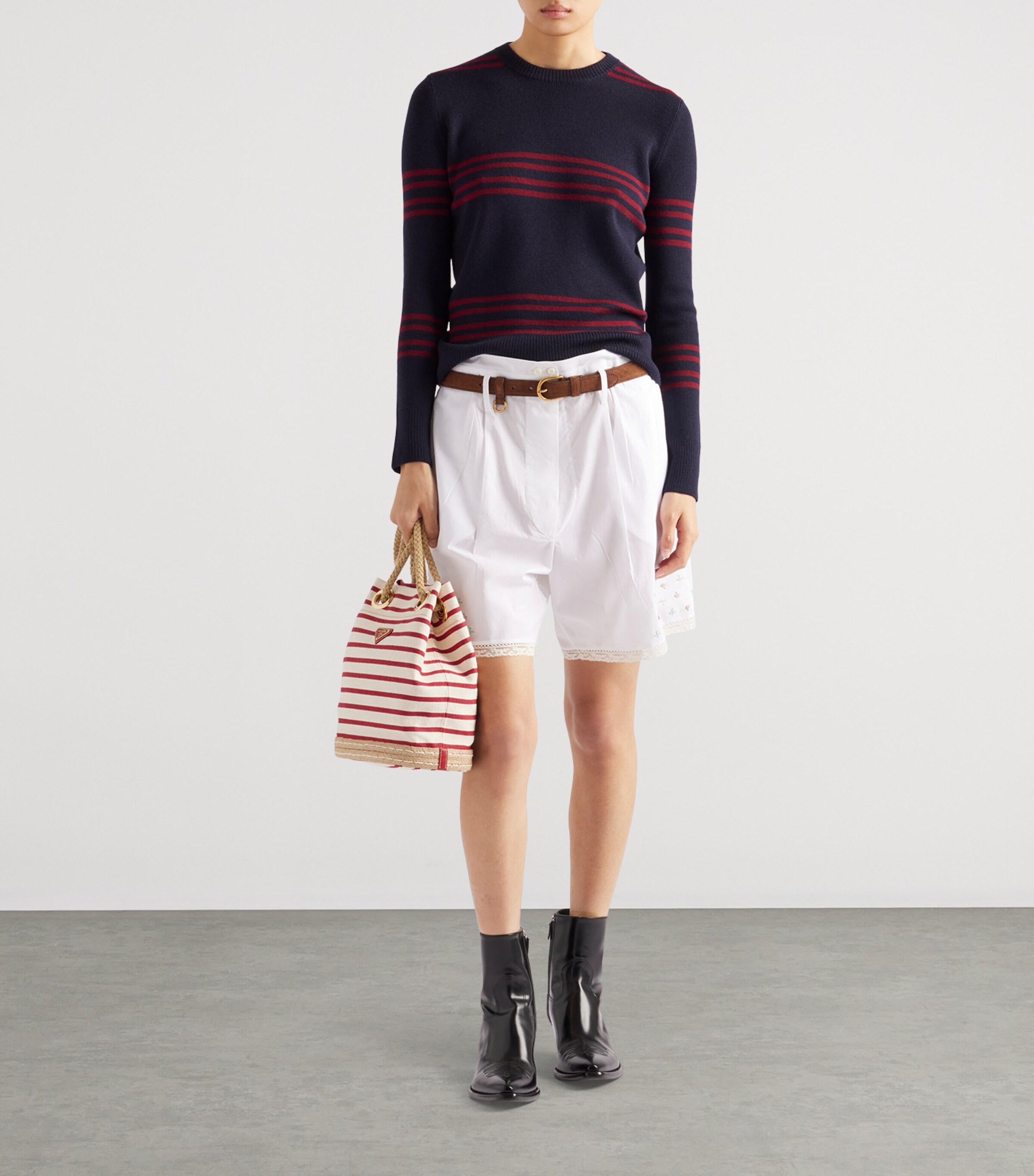 Prada Womens Wool Stripe Sweater Image 2