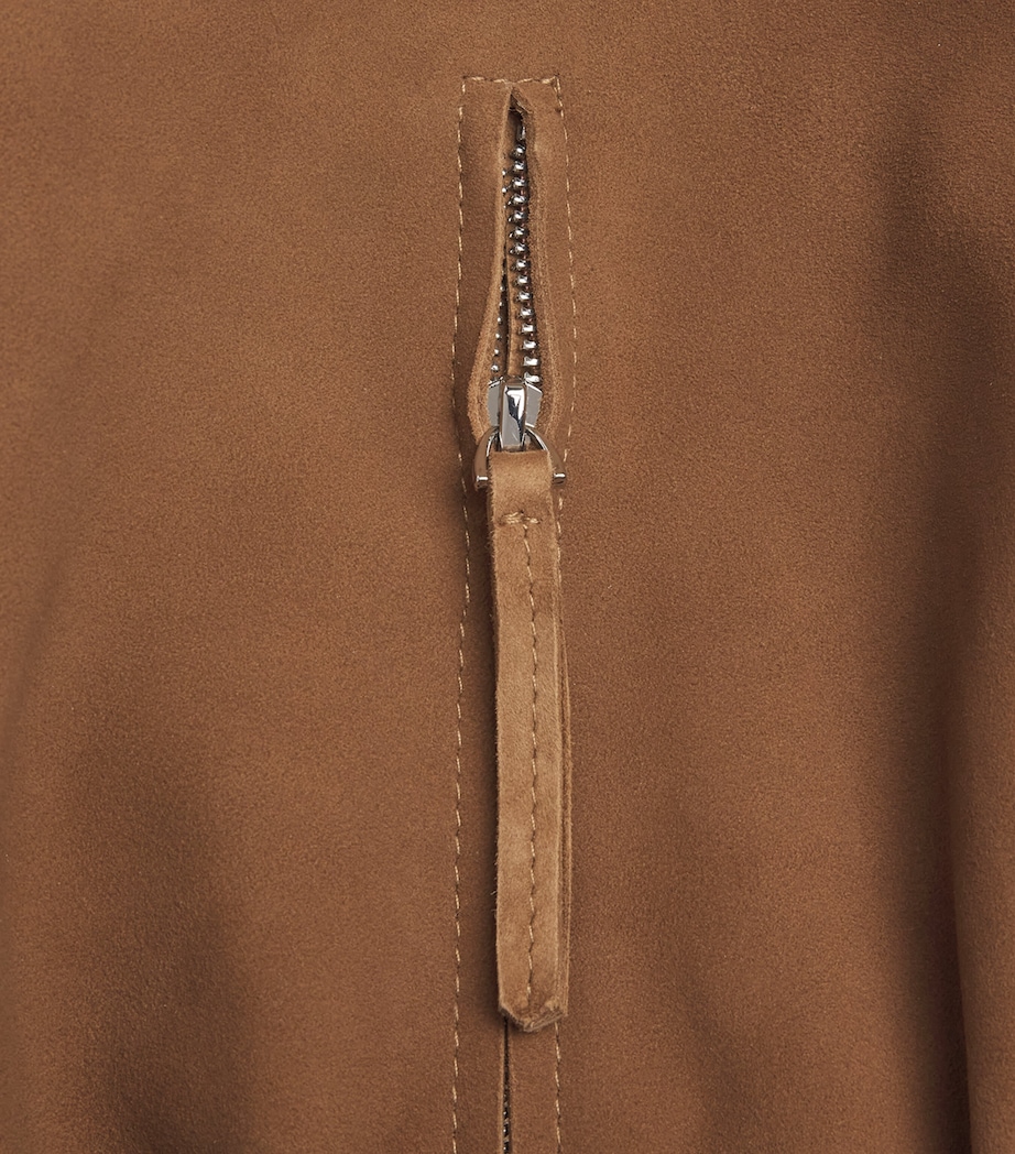 Suede Studded Bomber Jacket CAMEL Image 6