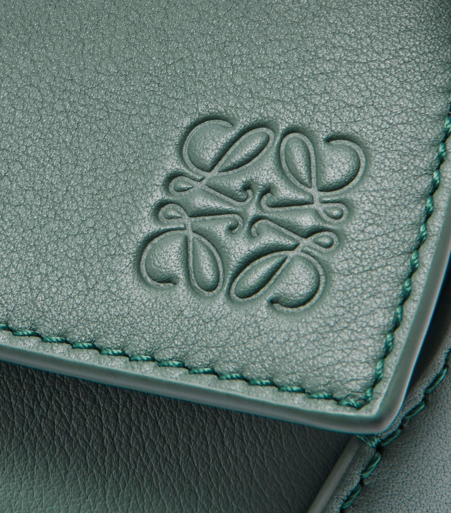 Small Leather Puzzle Edge Top-Handle Bag VETIVER Image 8