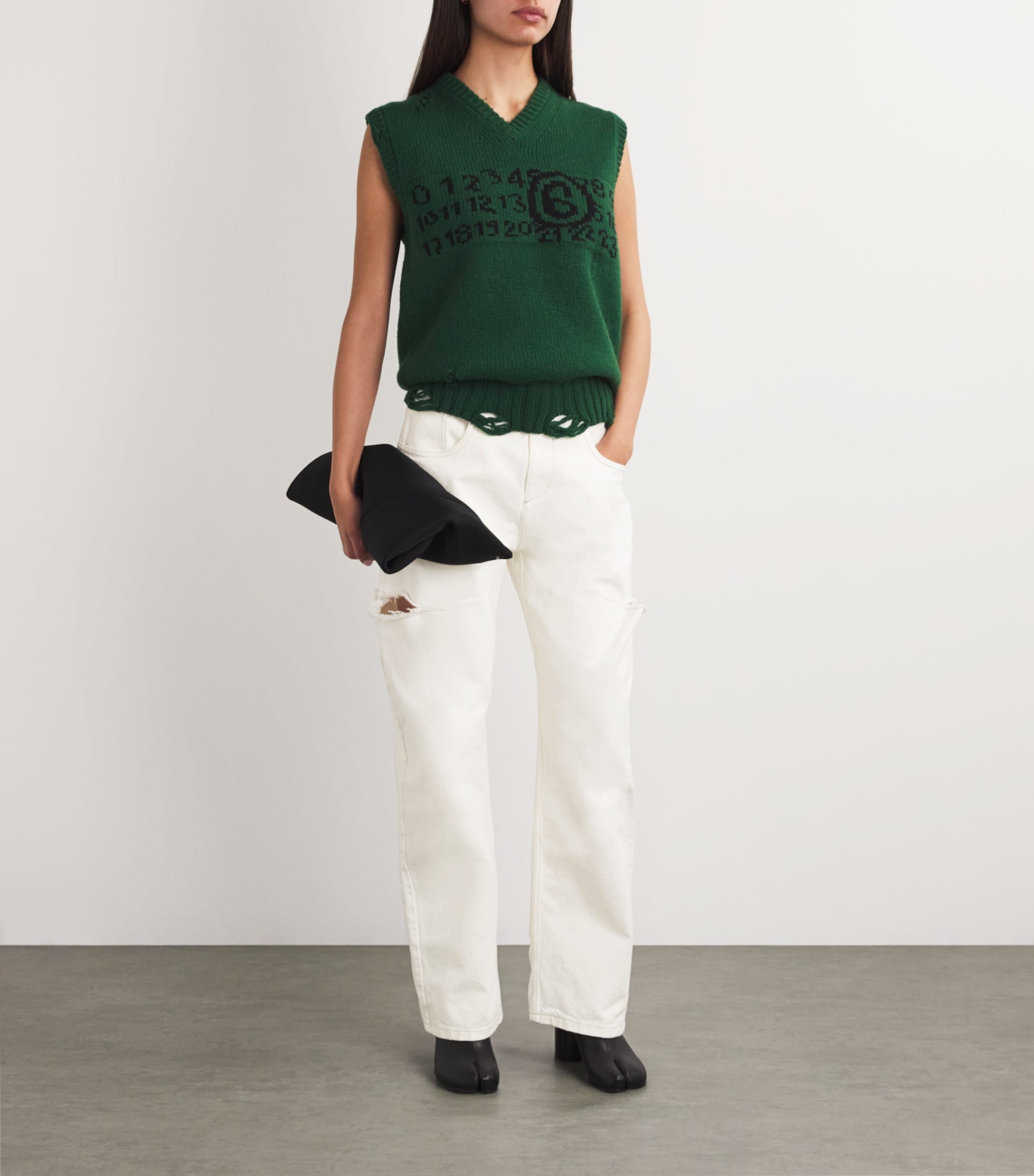 Maison Margiela White Denim Cut-Out Jeans | Harrods US