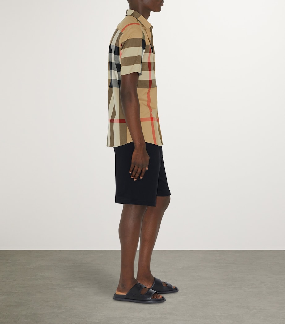 Cotton Enlarged-Check Short-Sleeve Shirt ARCHIVE BEIGE IP CHK Image 3