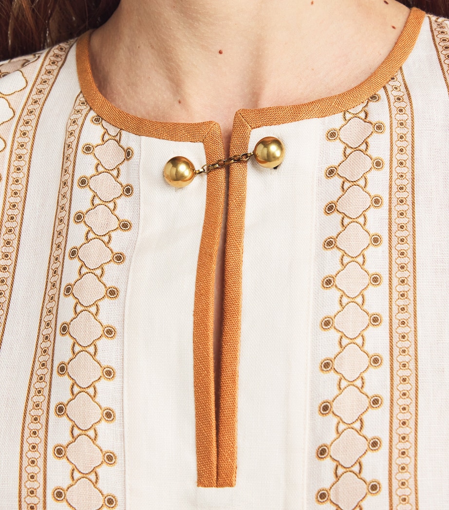 Linen Tunic Mini Dress CGPT/CREAM GEO PRINT Image 6