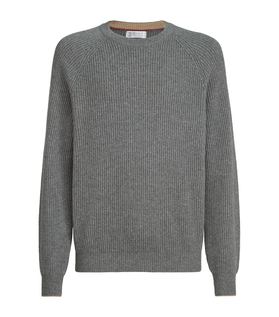 Brunello Cucinelli Mens Cashmere Ribbed Sweater Image 1