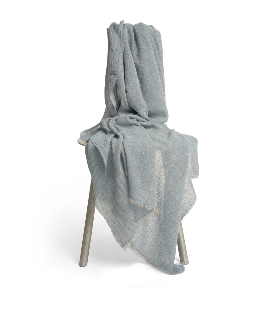 Cashmere Woven Esra Throw (200cm x 140cm) SKY Image 2
