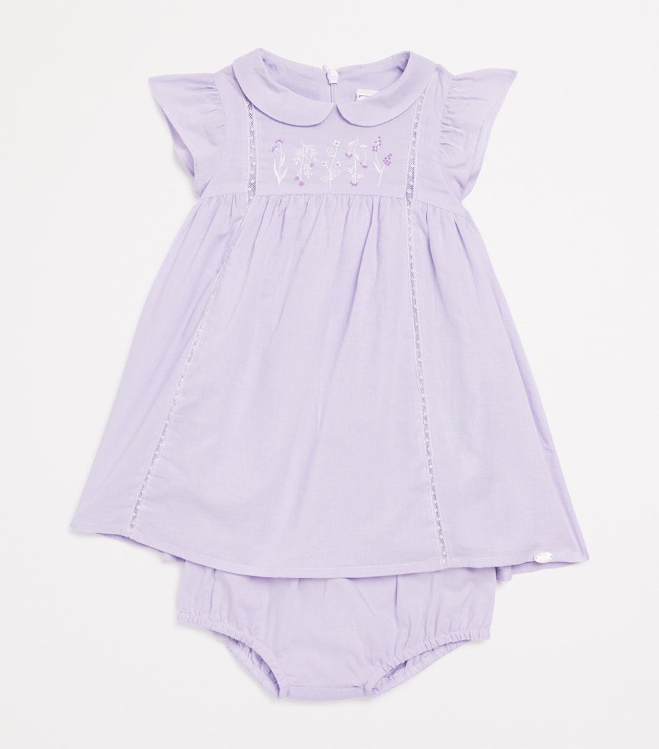 Cotton Embroidered Dress and Bloomers Set (3 Months-4 Years) LILAS Image 3