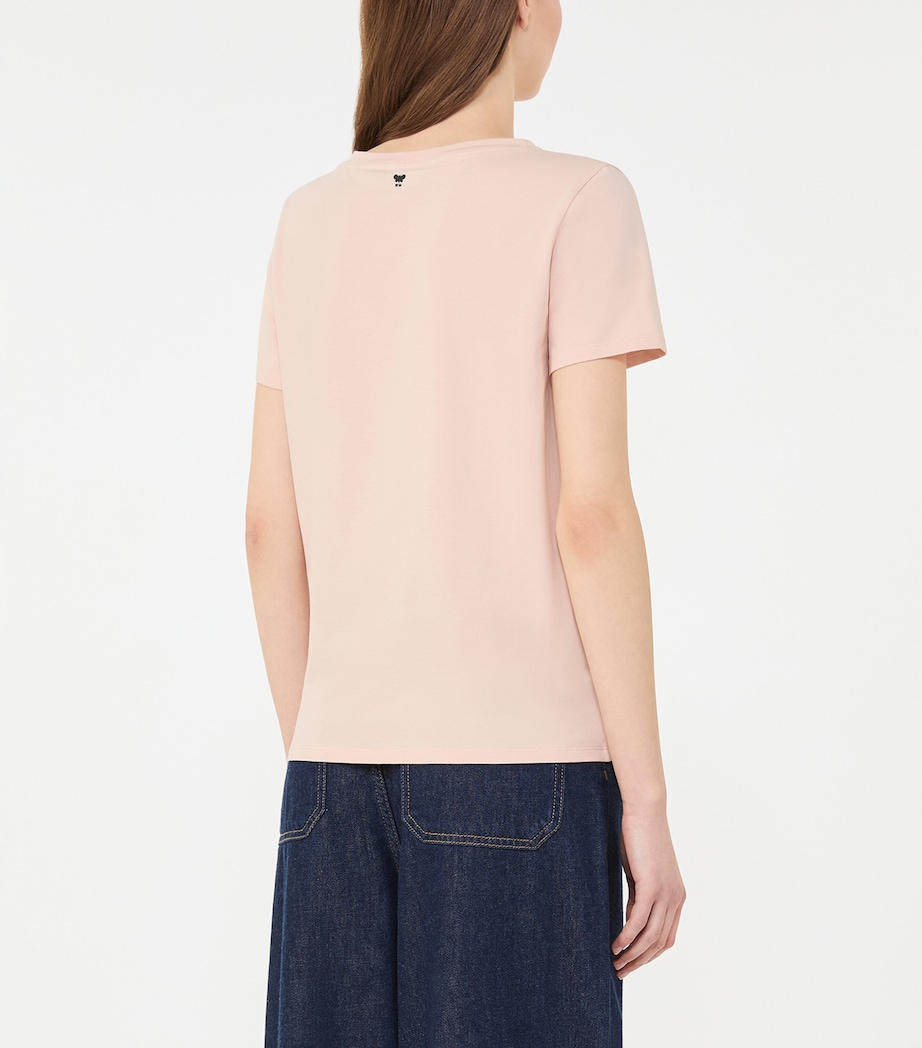 Weekend Max Mara Womens Stretch-Cotton T-Shirt Pink Image 3