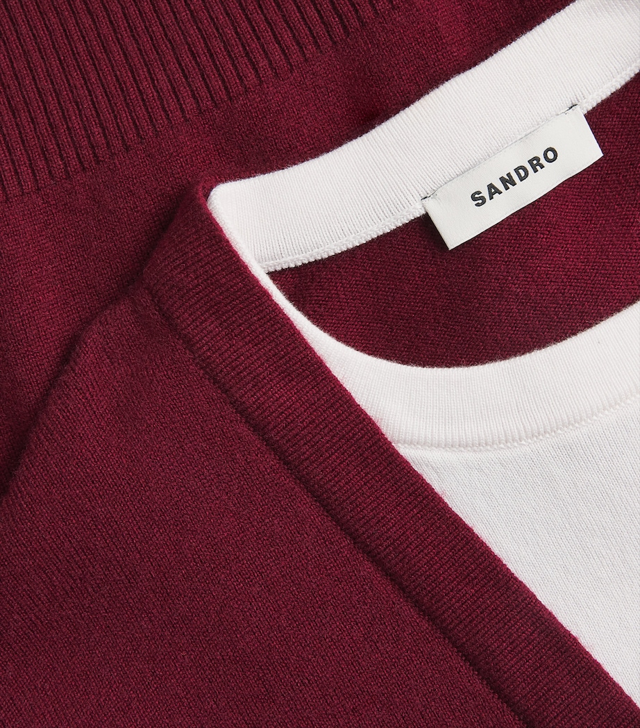 Wool-Blend Double-Layer Sweater BORDEAUX Image 5