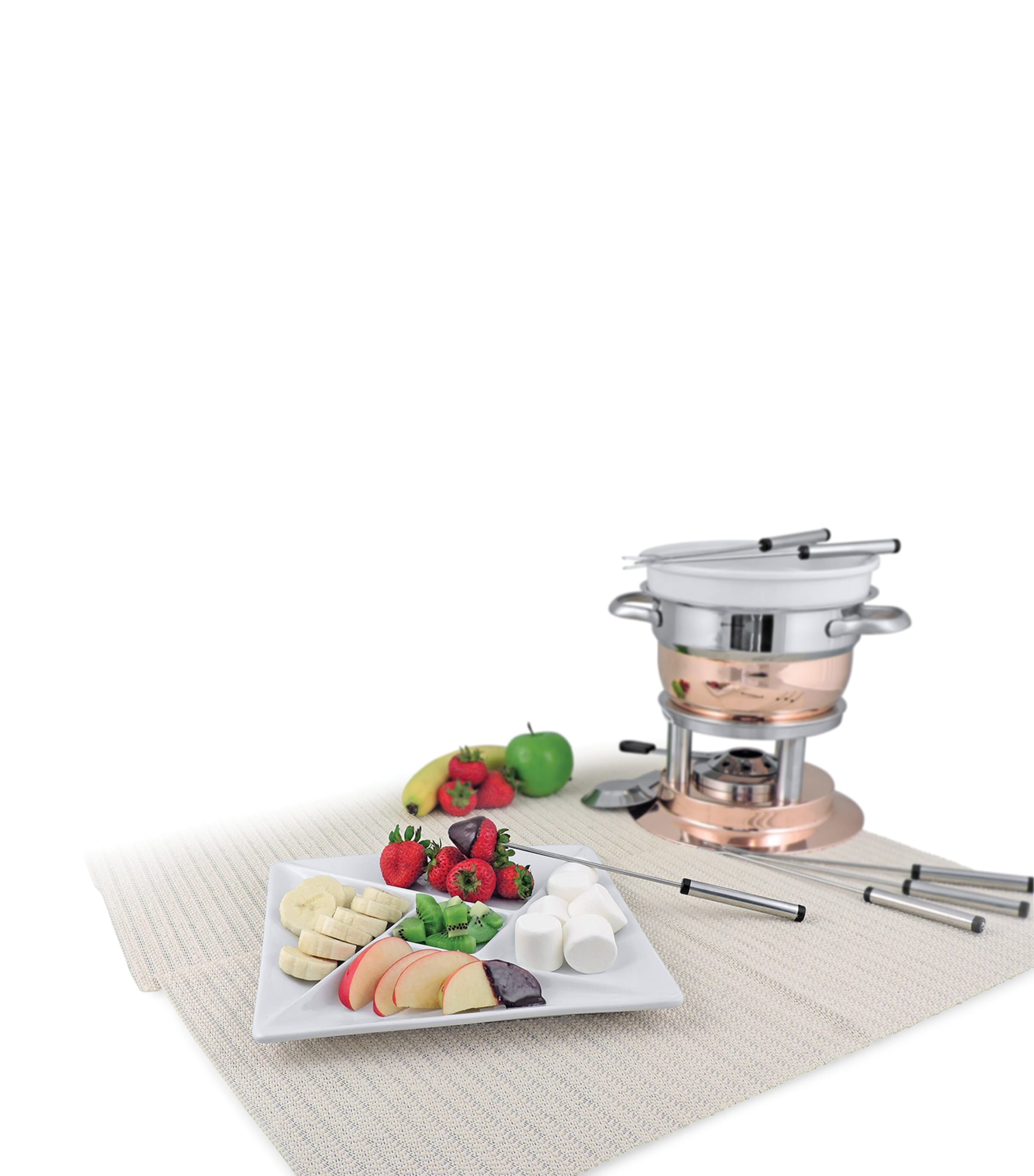 Set of 4 Ceramic Square Fondue Plates (26.5cm) WHITE Image 2