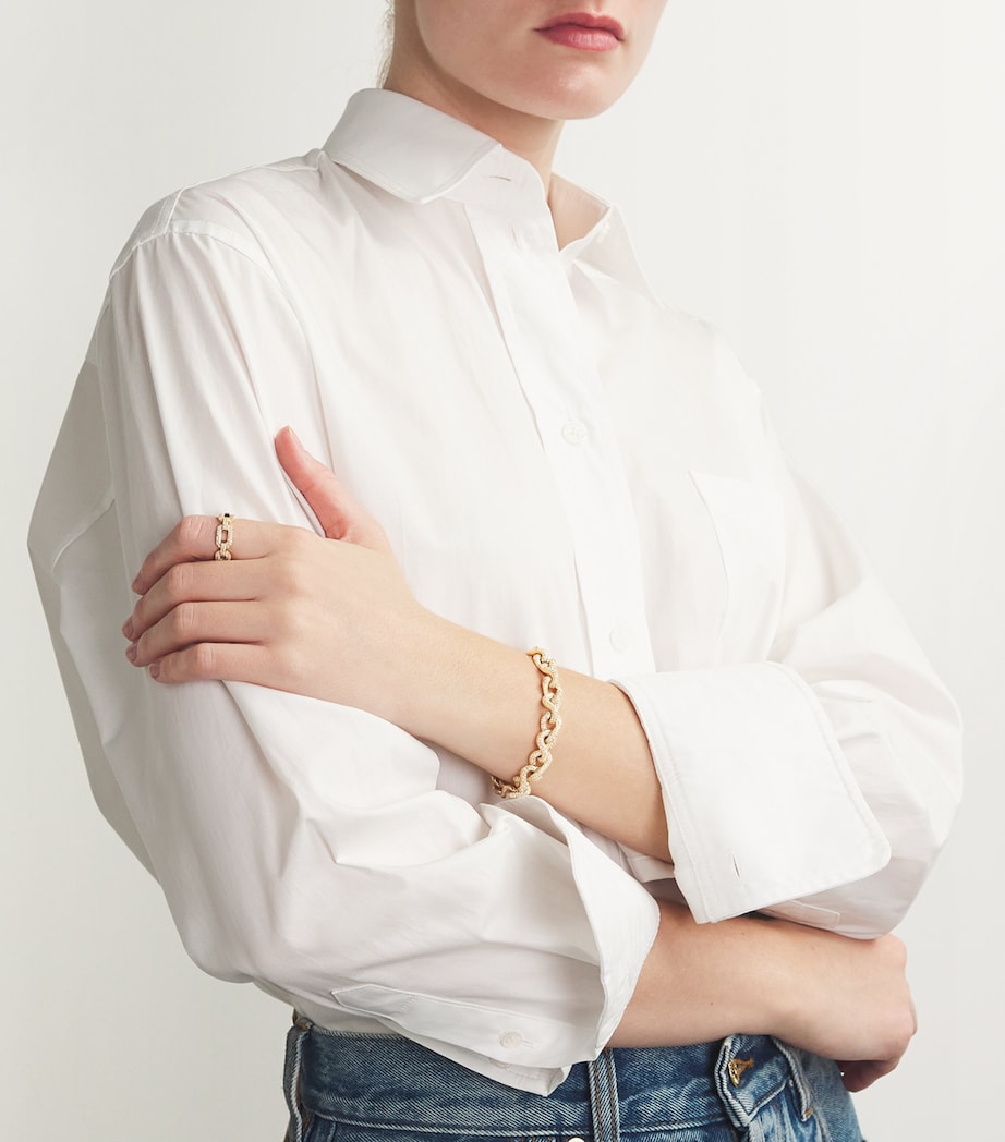 Yellow Gold and Diamond Pavé Link Bracelet YELLOW GOLD Image 4