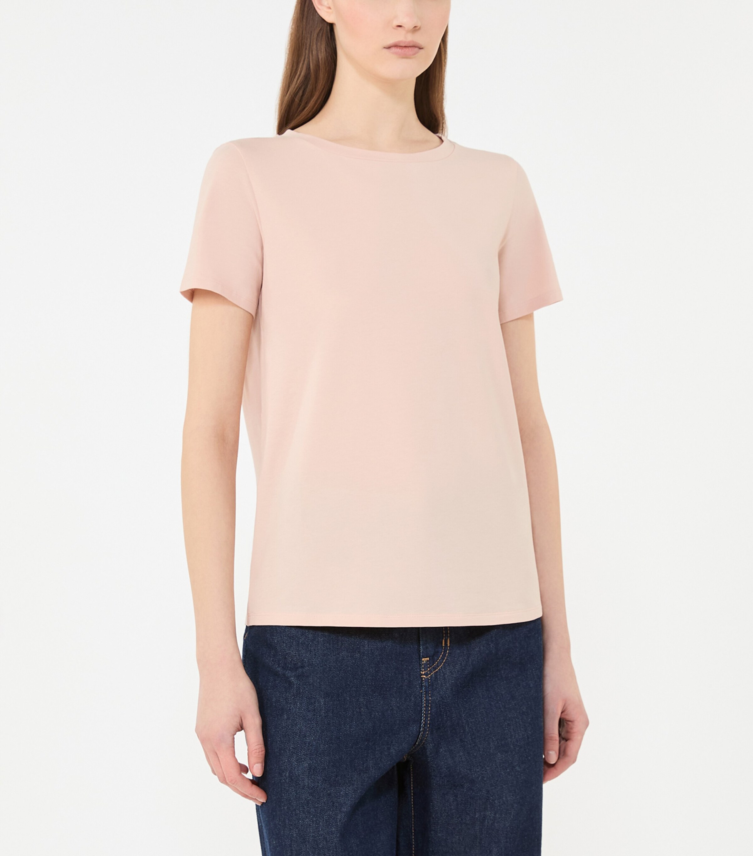 Weekend Max Mara Womens Stretch-Cotton T-Shirt Pink Image 2