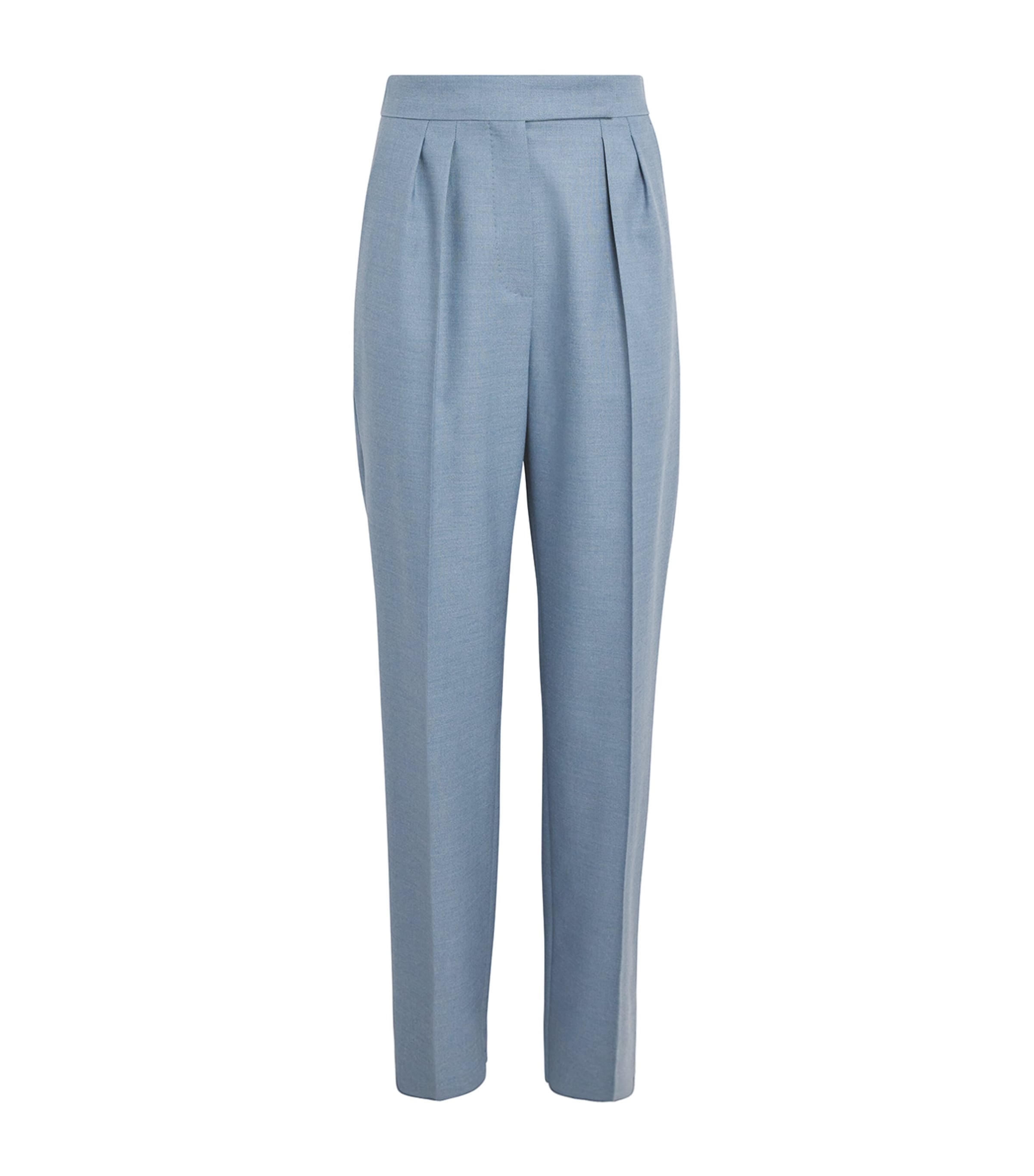 Max Mara Mohair-virgin Wool-silk Trousers In Turquoise
