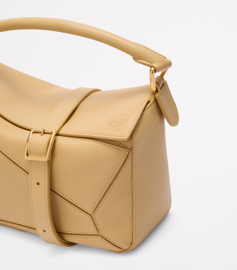 Small Leather Featherlight Puzzle Top-Handle Bag YELLOW Image 2