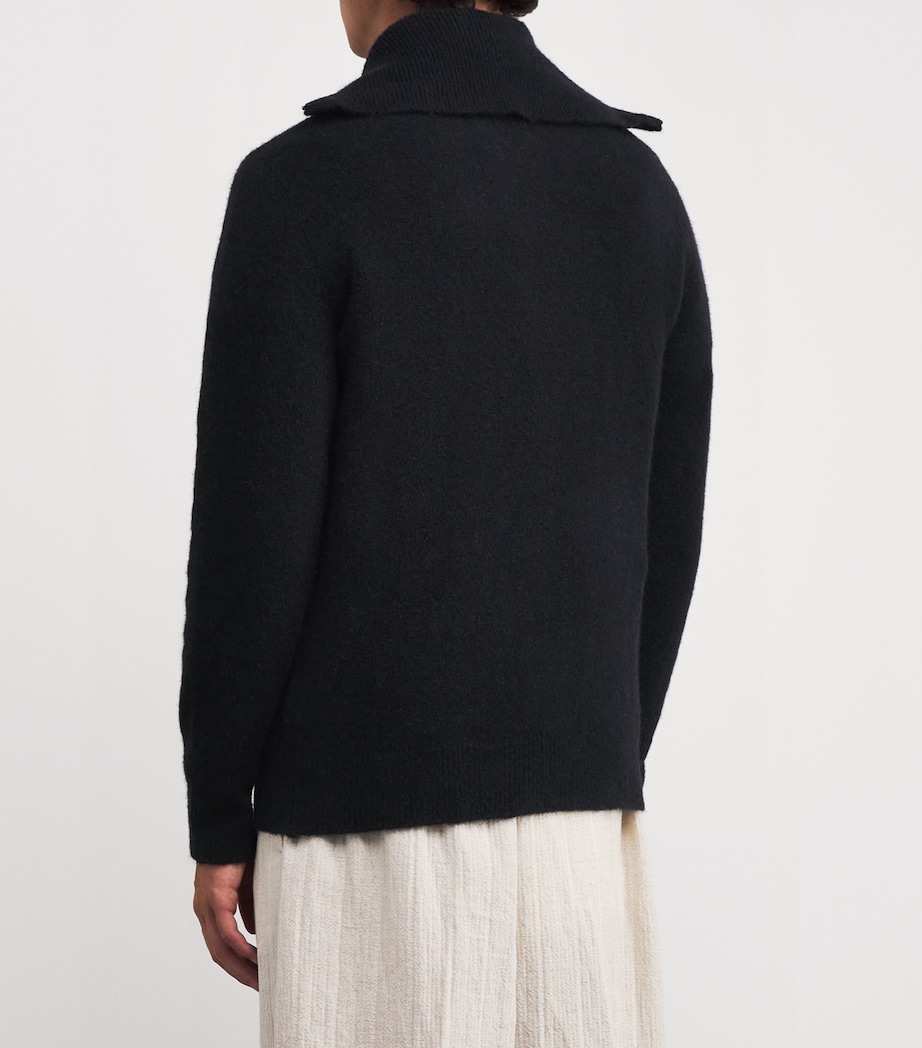 Wool Quarter-Zip Sweater 170 NAVY Image 4