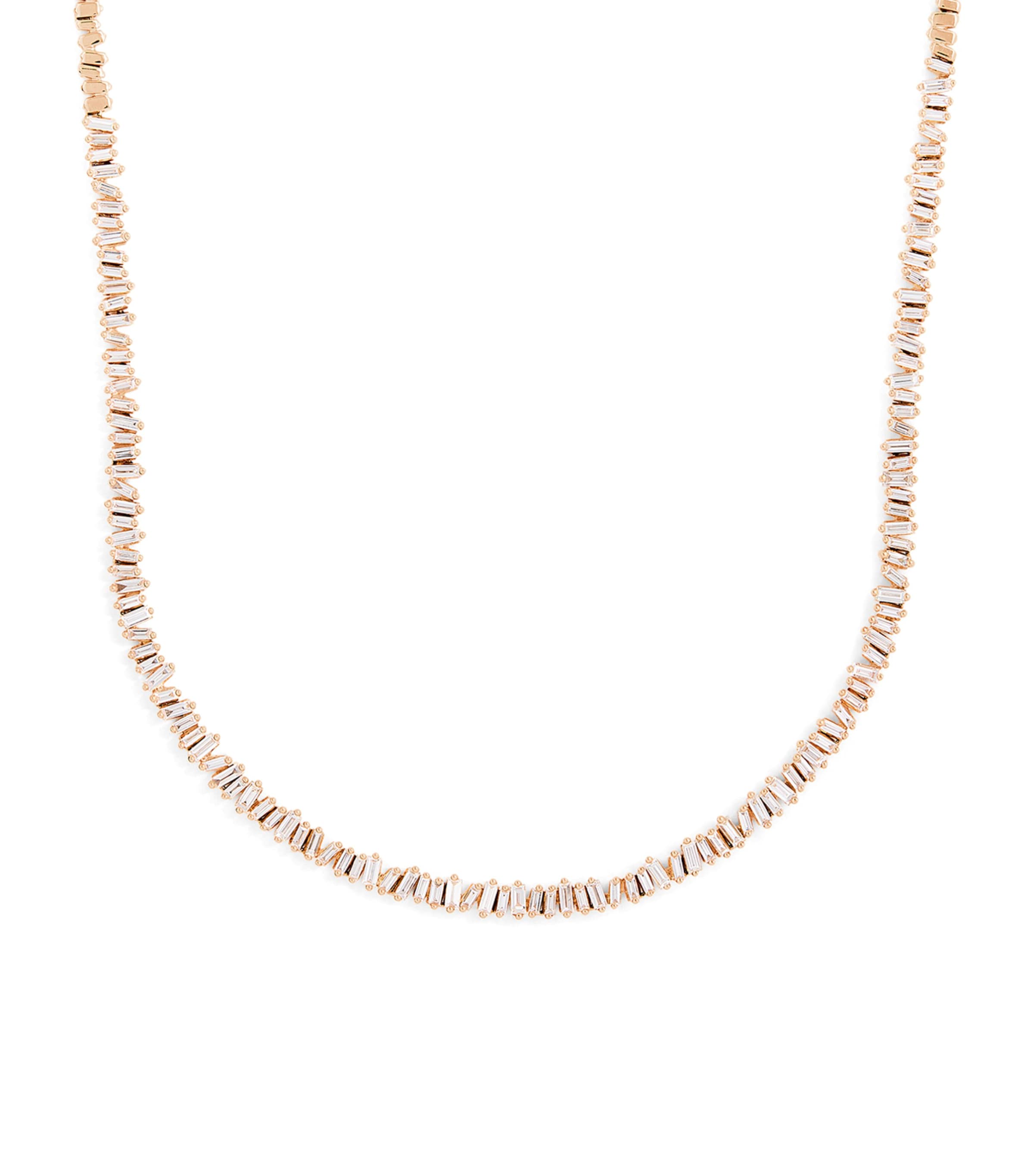 Suzanne Kalan Rose Gold And Diamond Classic Tennis Necklace