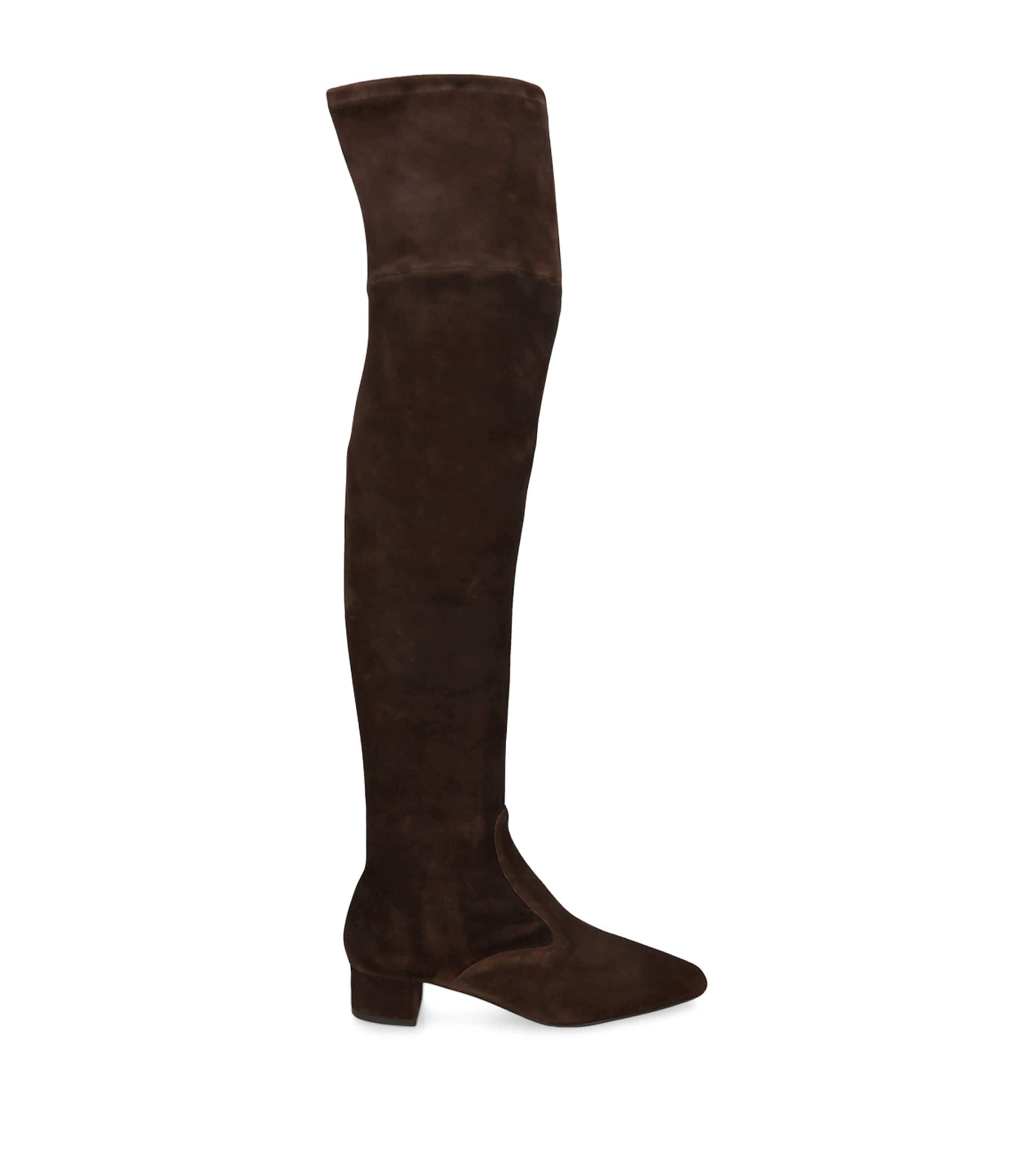 Suede Remi Over-The-Knee Boots 35 DARK BROWN Image 1