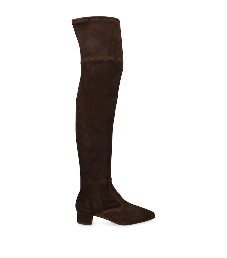 Suede Remi Over-The-Knee Boots 35 DARK BROWN Image 1