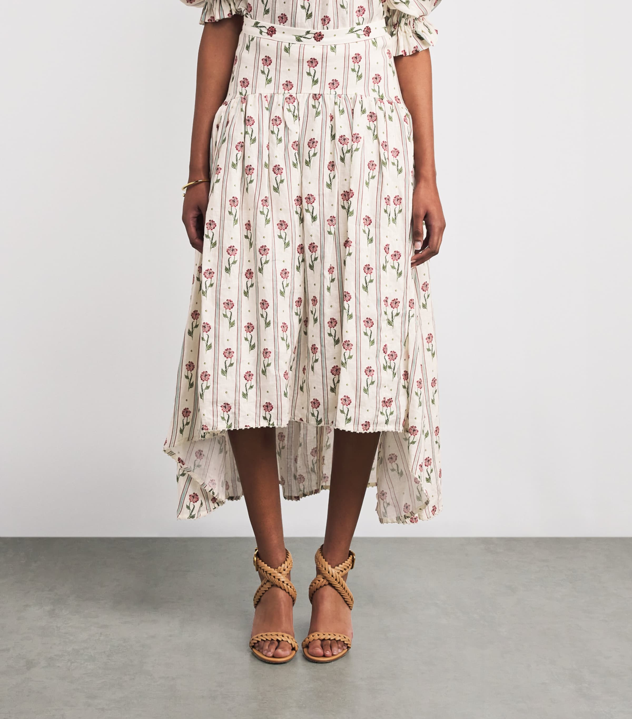 Linen Curua Midi Skirt MULTICOLOUR Image 3