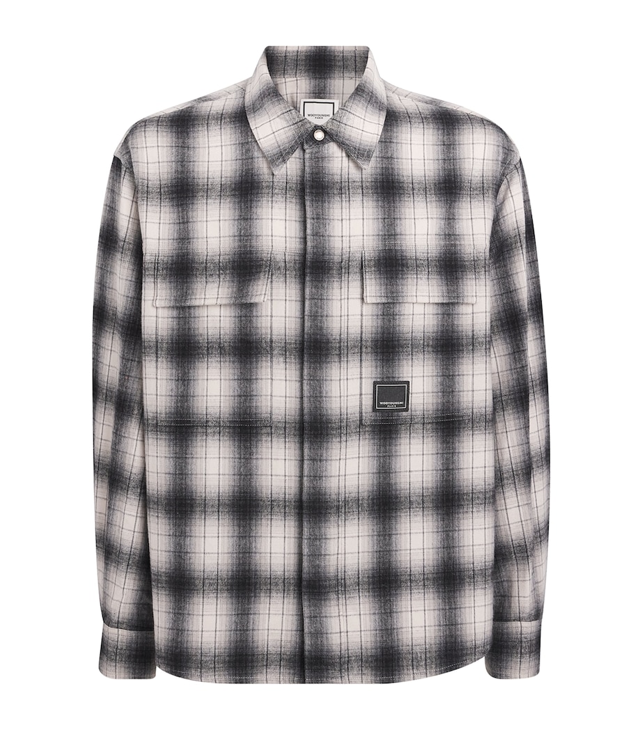Cotton Check Shirt BLACK Image 1