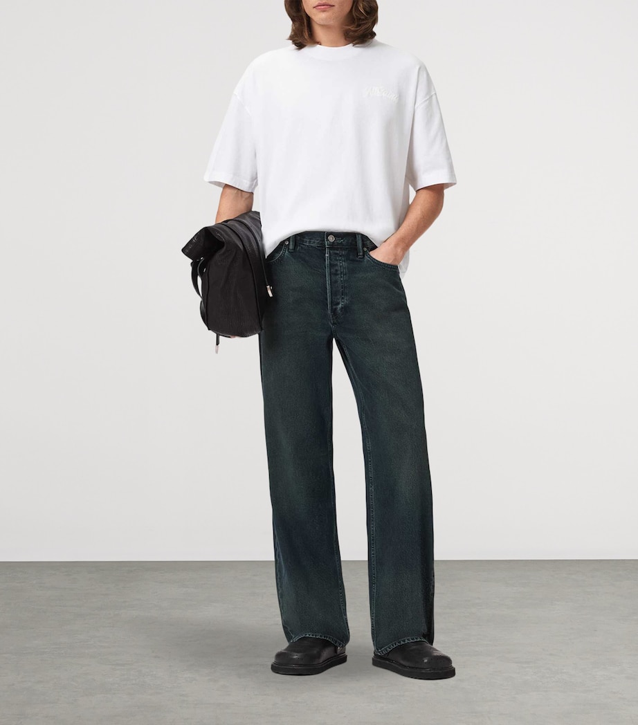 AllSaints Mens Oversized Organic Cotton Odyssey T-Shirt Optic White Image 6