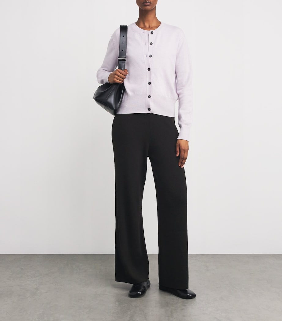 Johnstons Of Elgin Womens Merino Wide-Leg Trousers Black Image 2