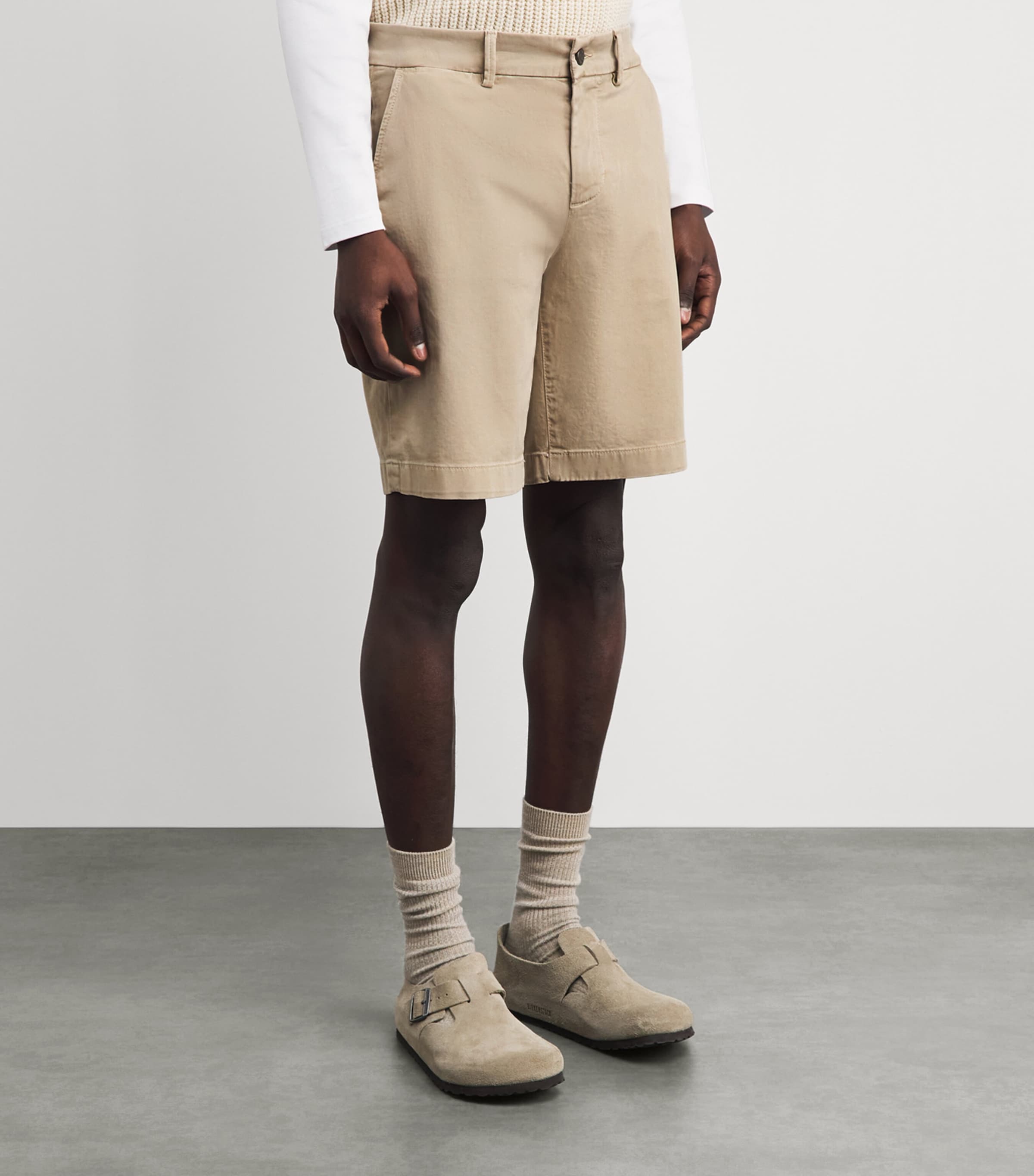 7 For All Mankind Mens Luxe Performance Chino Shorts Beige Image 4