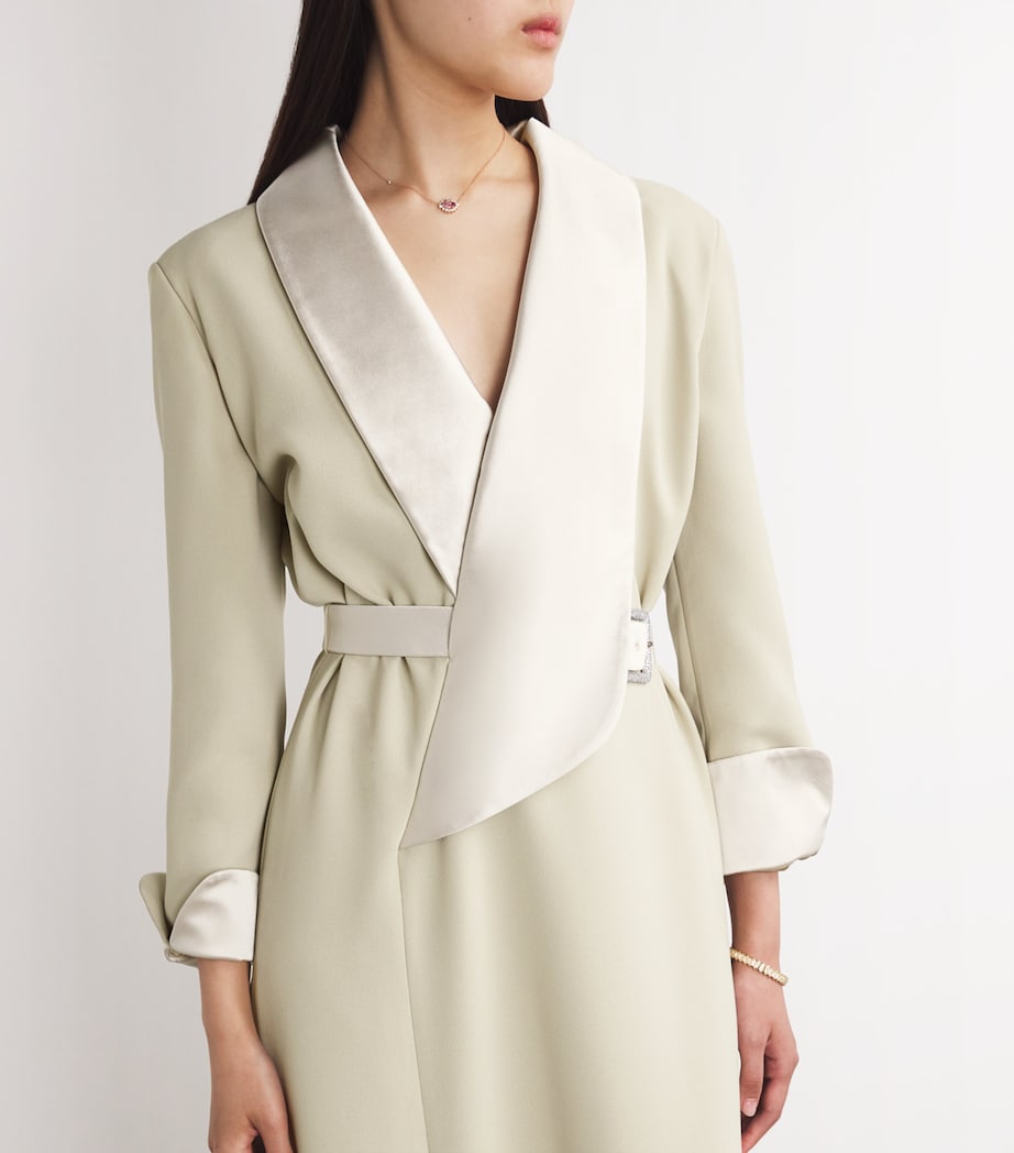 Alexis Mabille Womens Crepe Belted Gown Beige Image 4