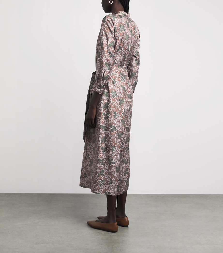 Colombo Womens Silk Printed Midi Shirt Dress Paisley Print Image 4