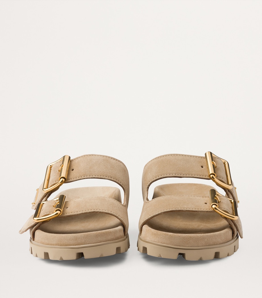 Suede Buckle Slides F0379 Image 5