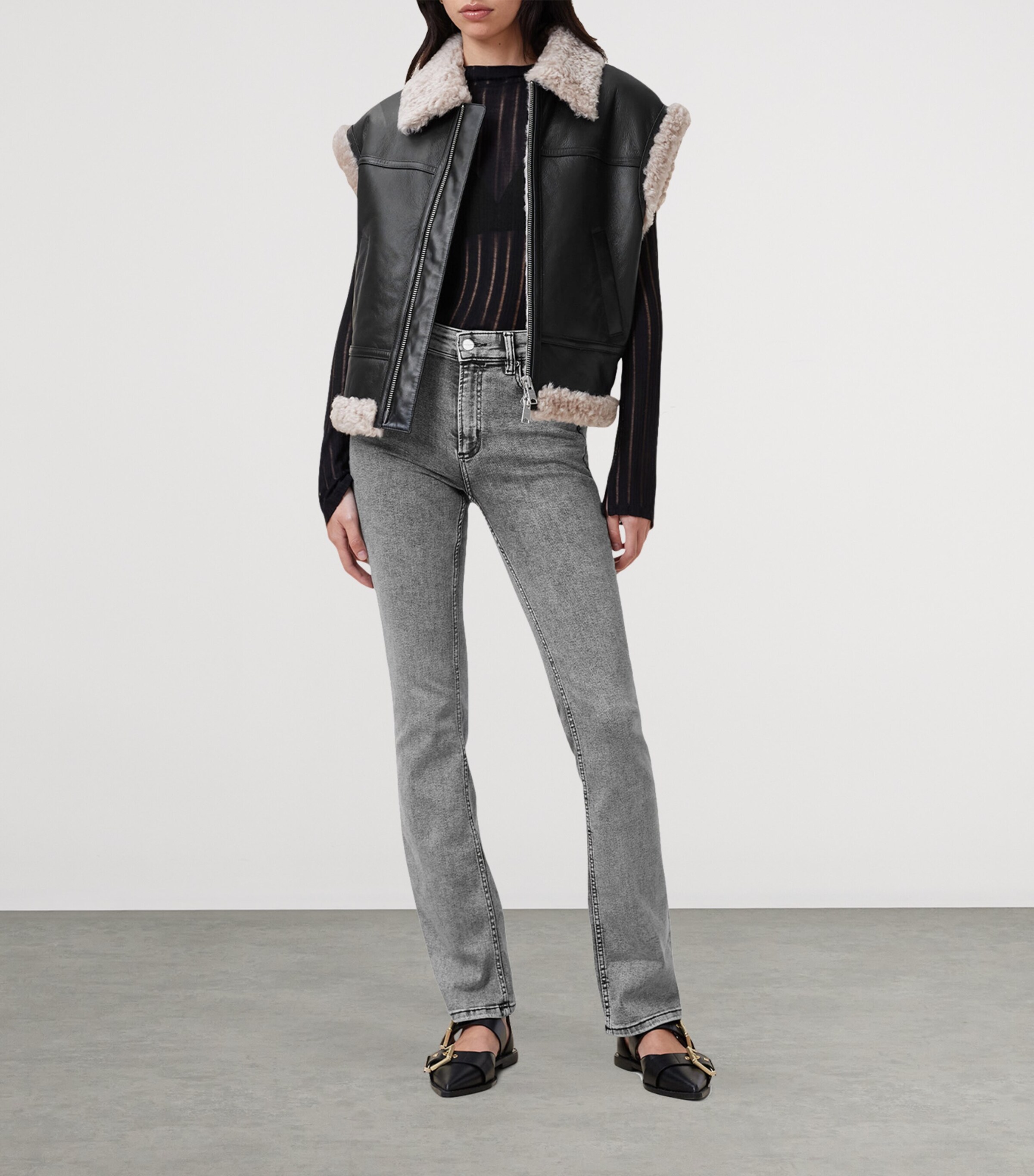 Haldan Bootcut Jeans WASHED GREY Image 3