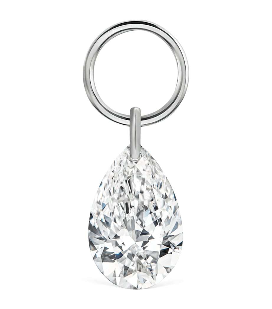 Pear Floating Diamond Charm (5mm) WHITE GOLD Image 1