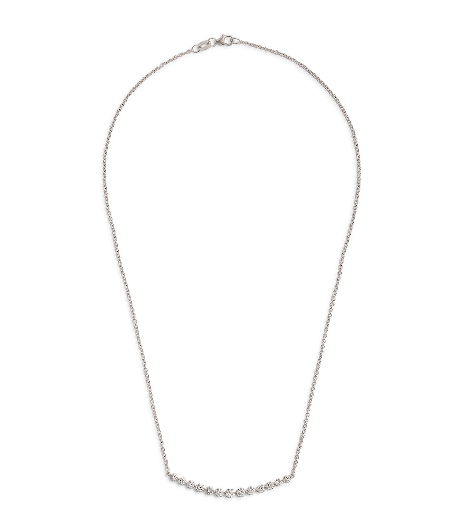 White Gold and Diamond Crescent Necklace WHITE GOLD Image 1
