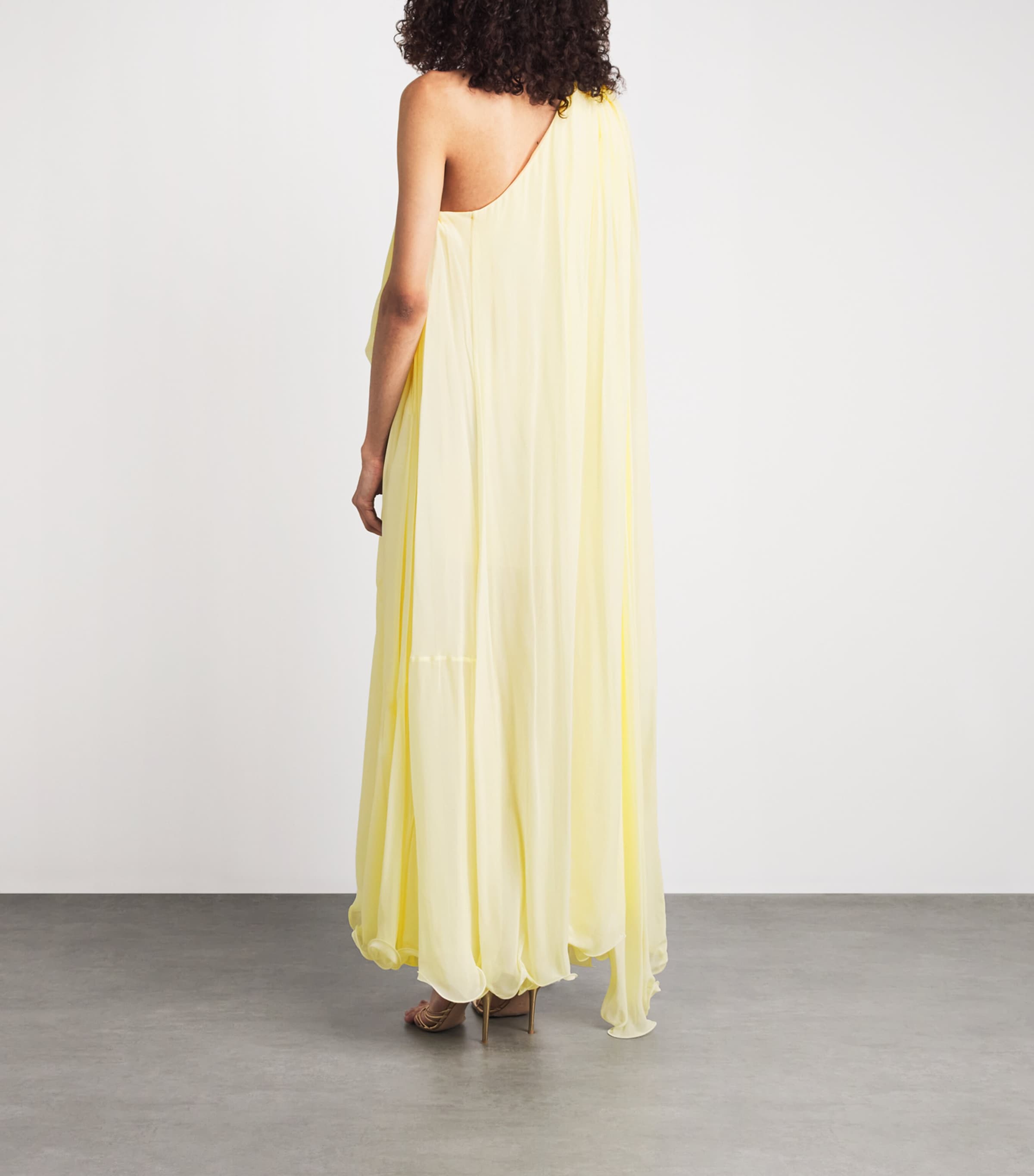 Rachel Gilbert Womens Silk Isla Midi Dress Butter Image 4