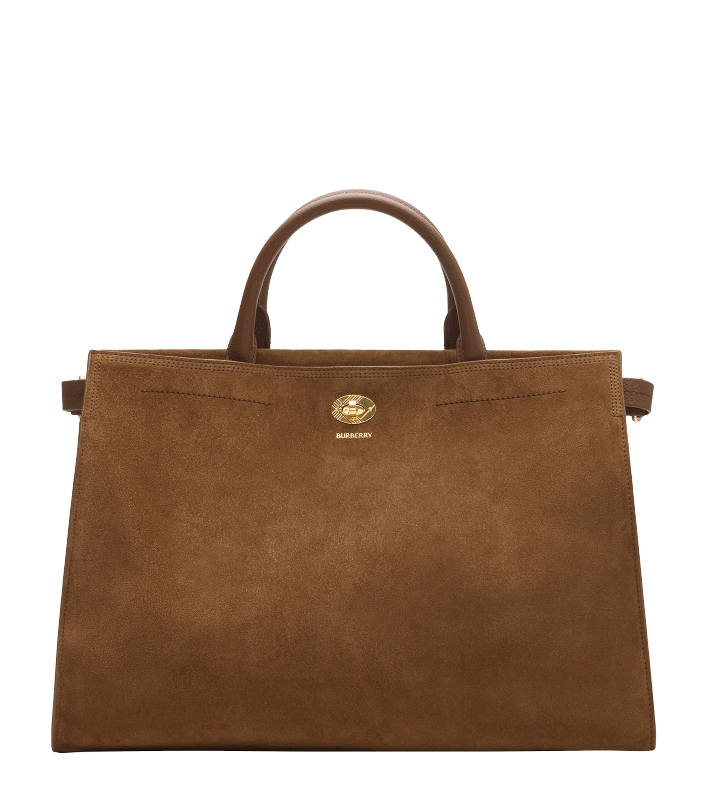 Burberry Medium Suede Cotswolds Tote Bag In Brown