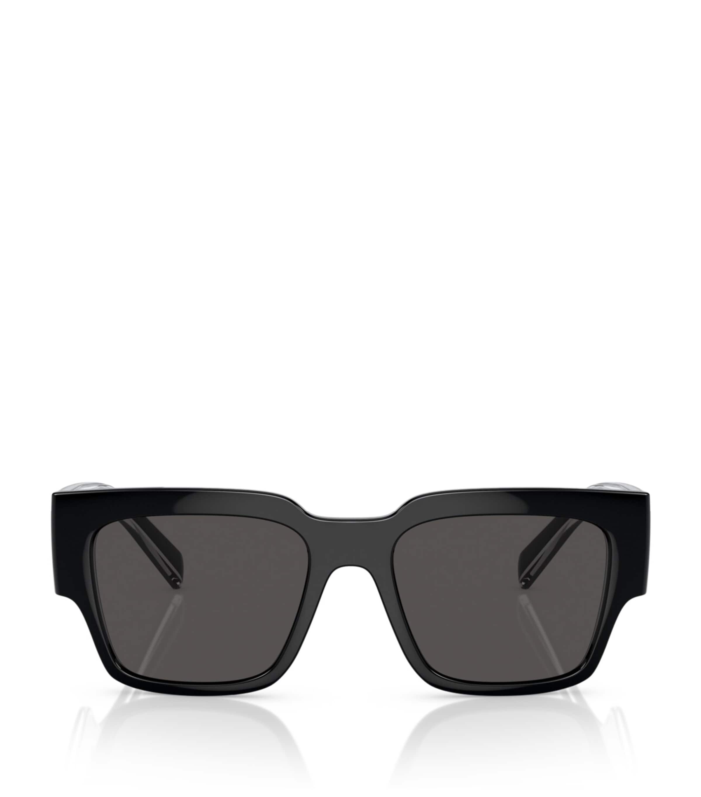 Dolce & Gabbana Square-frame Logo-print Sunglasses In Black