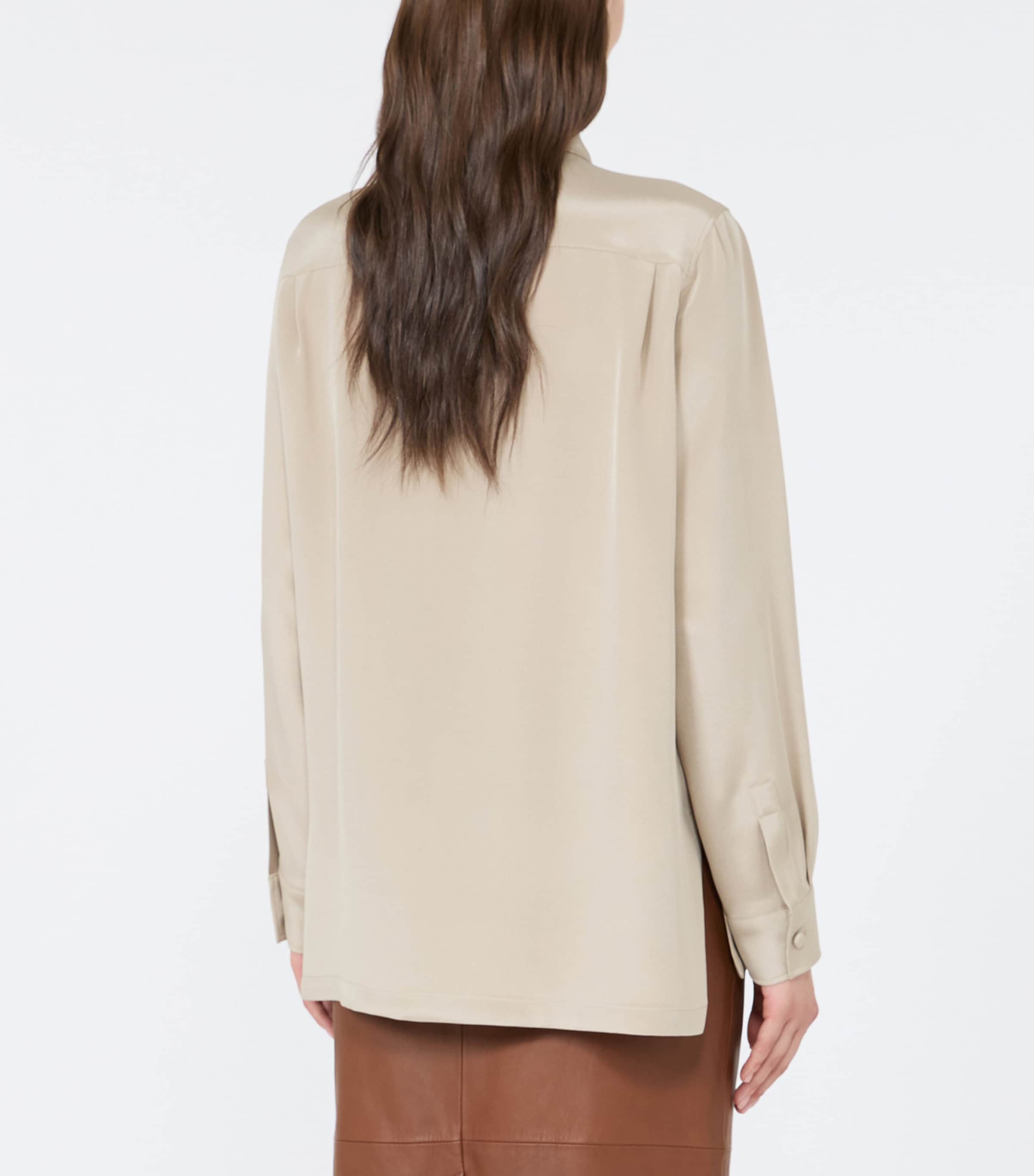 Max Mara Womens Silk Shirt Stone Image 4