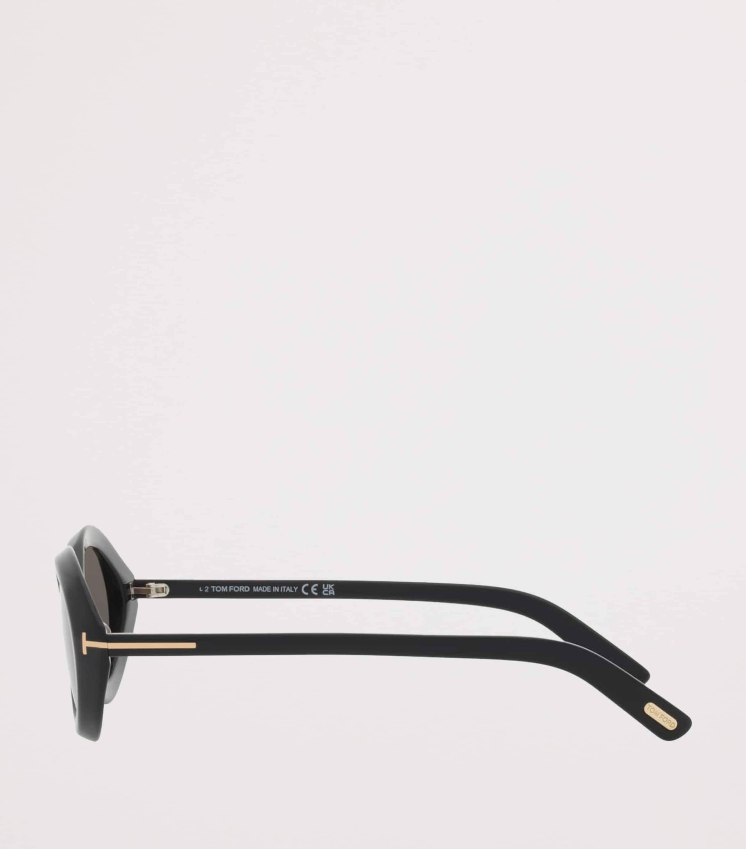 TOM FORD FT1186 Oval Sunglasses Black Image 3