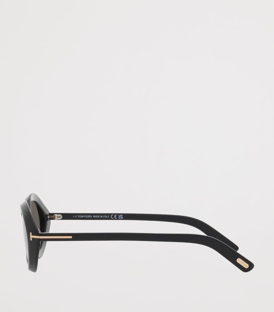 TOM FORD FT1186 Oval Sunglasses Black Image 3