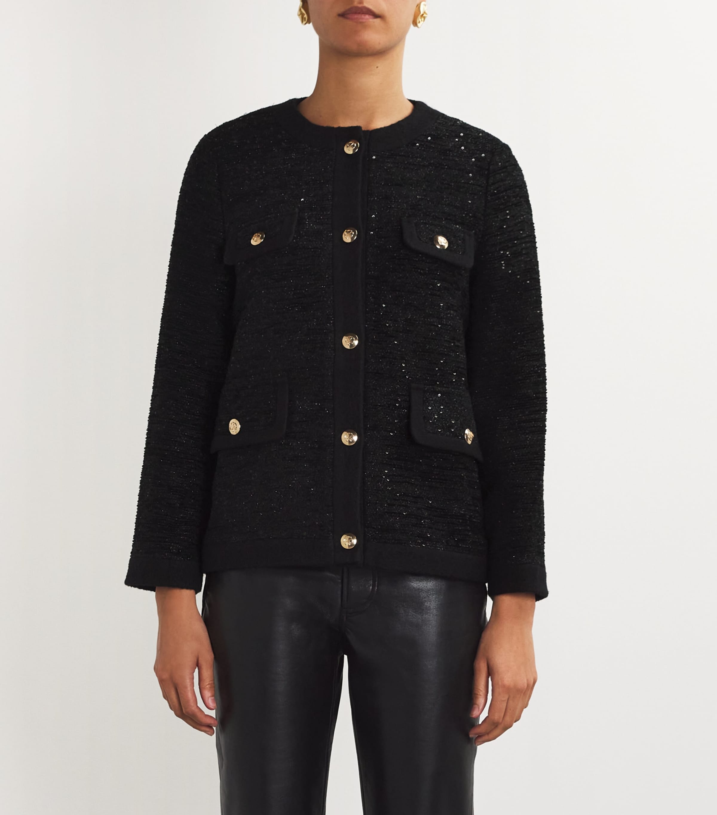 Sequinned Lydia Jacket BLACK SHINE Image 3