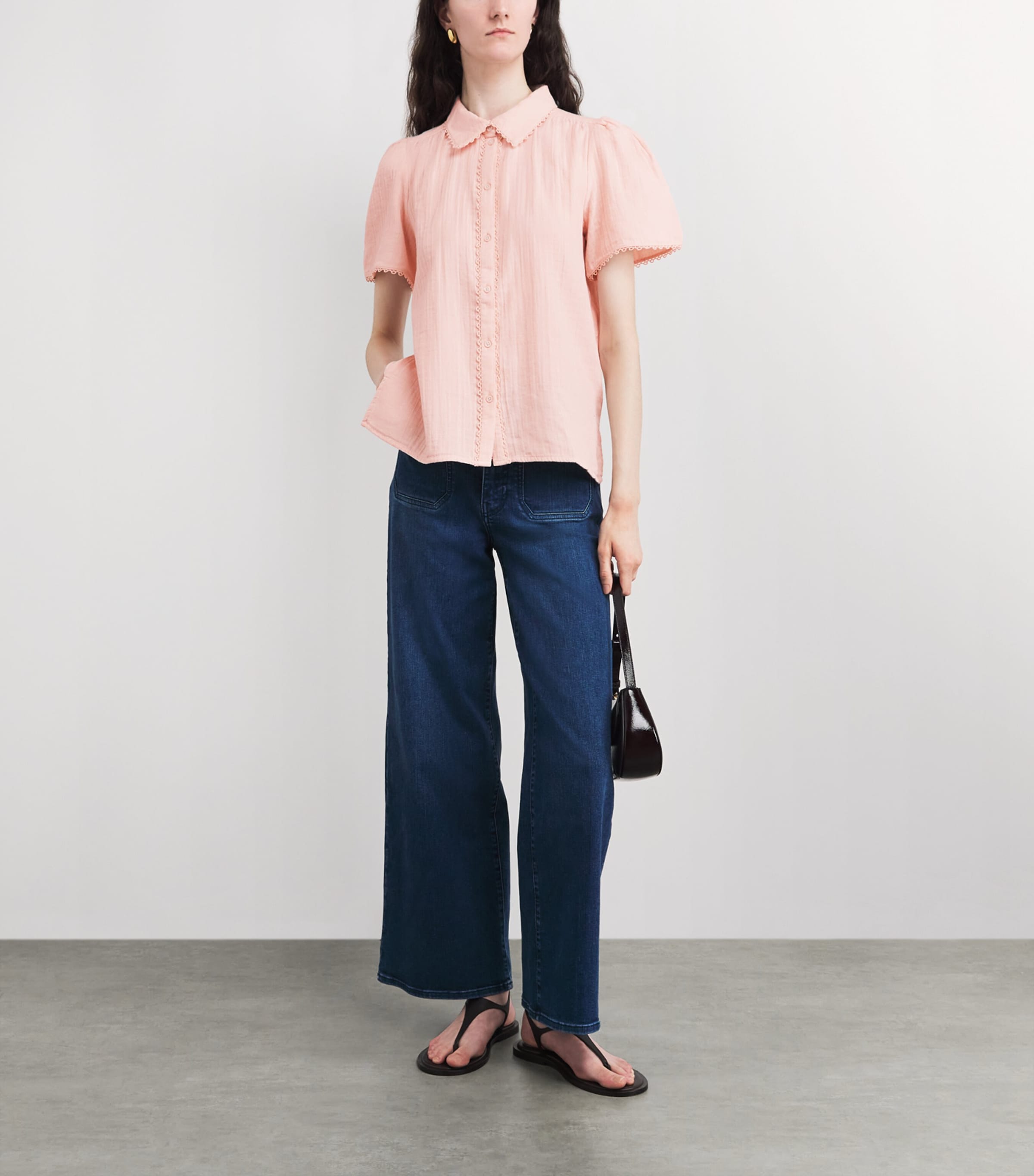 Cotton Cheesecloth Blouse BLUSH PINK Image 2