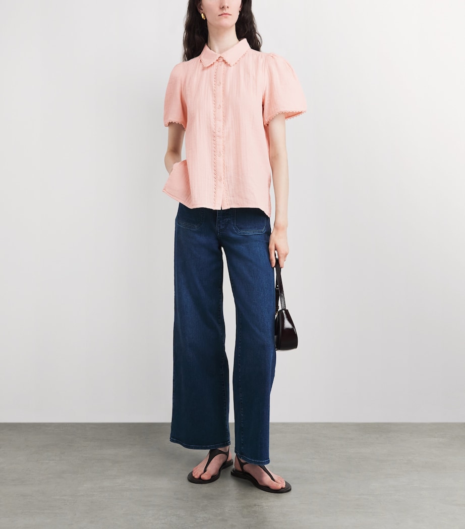 Cotton Cheesecloth Blouse BLUSH PINK Image 2