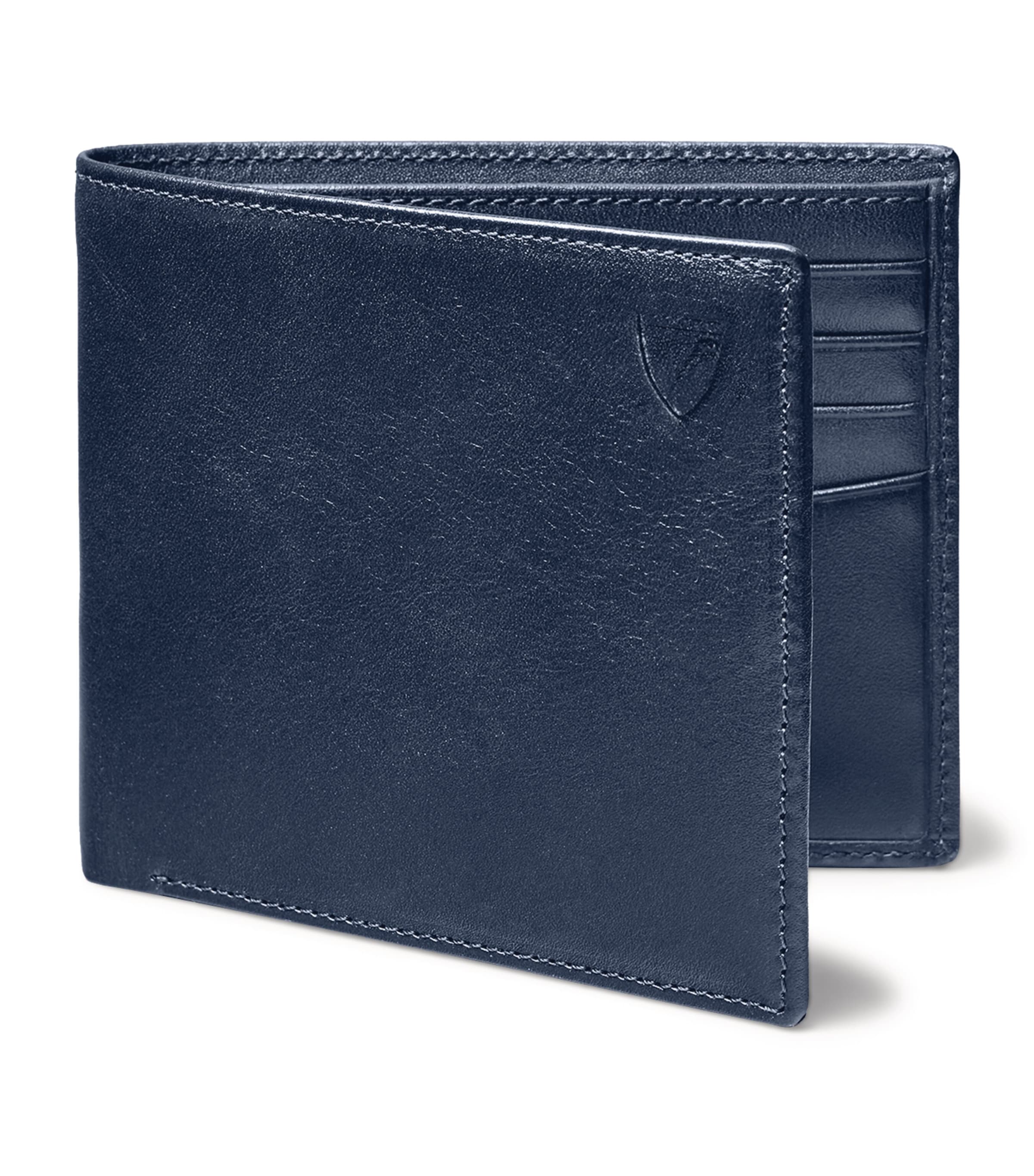 Leather Bifold Wallet NAVY Image 2