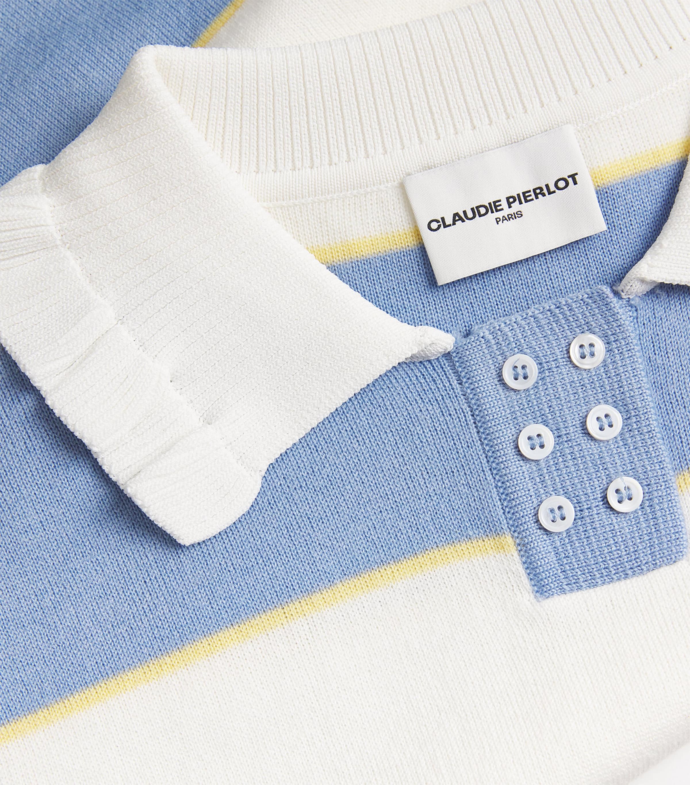 Stripe Polo Sweater OFFICE BLUE Image 5