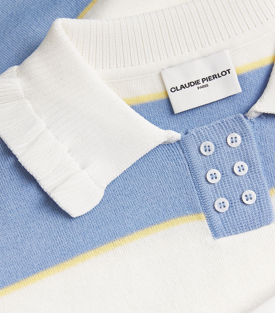 Stripe Polo Sweater OFFICE BLUE Image 5