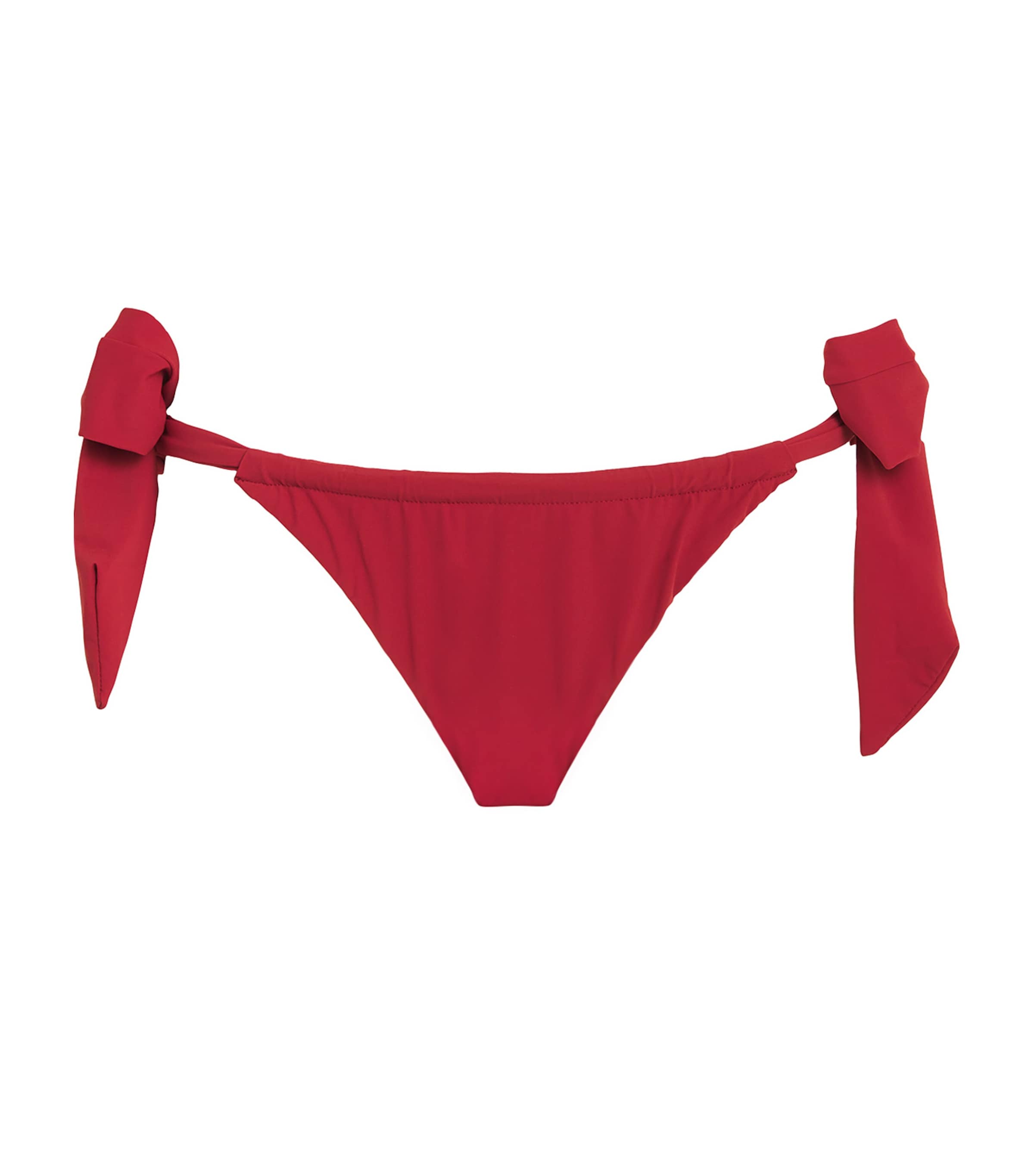 Shop Faithfull The Brand Tie-side Costa Tanga Bikini Bottoms In Red