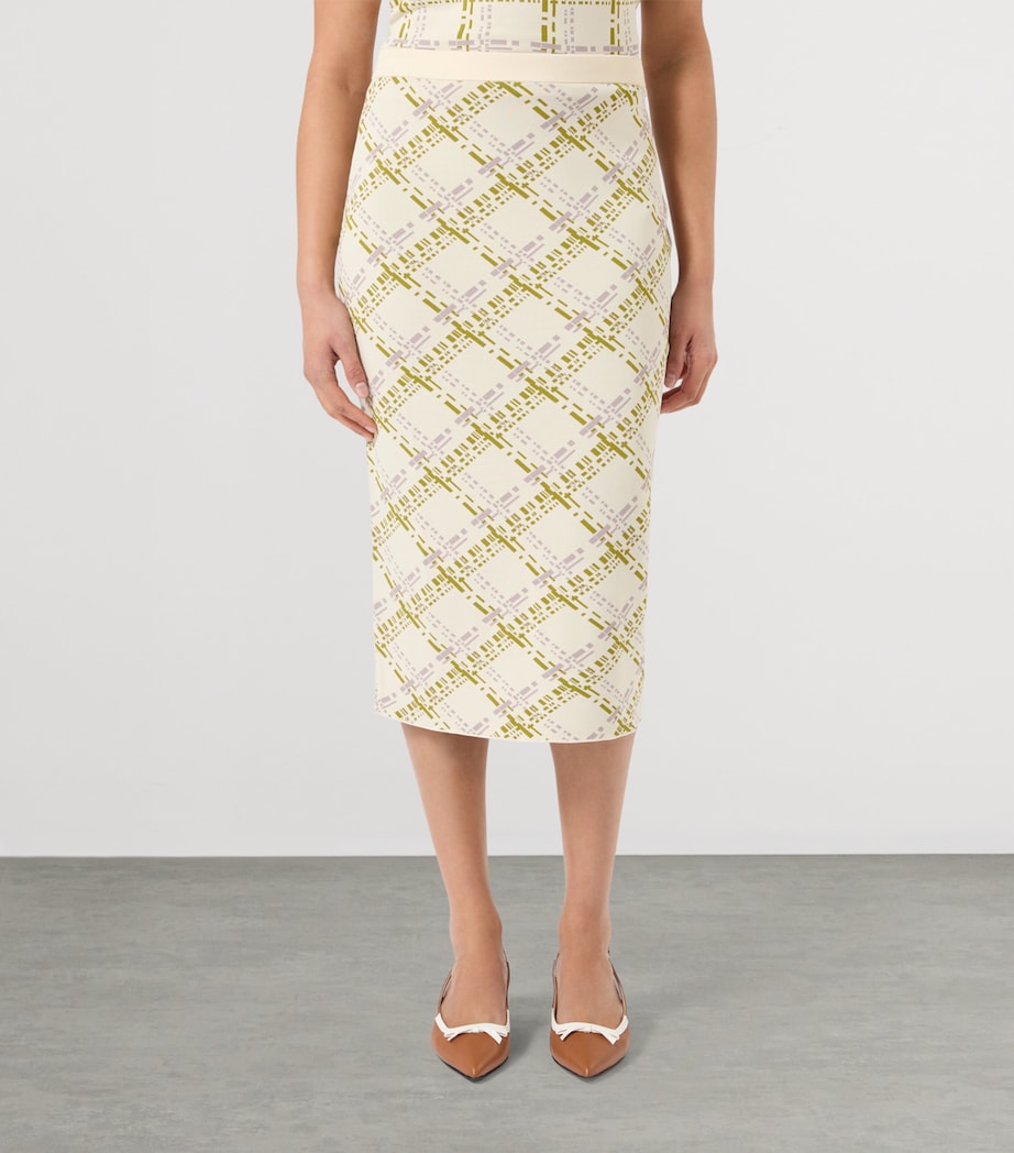 Marina Rinaldi Womens Jacquard Knit Midi Skirt Ivory Image 3