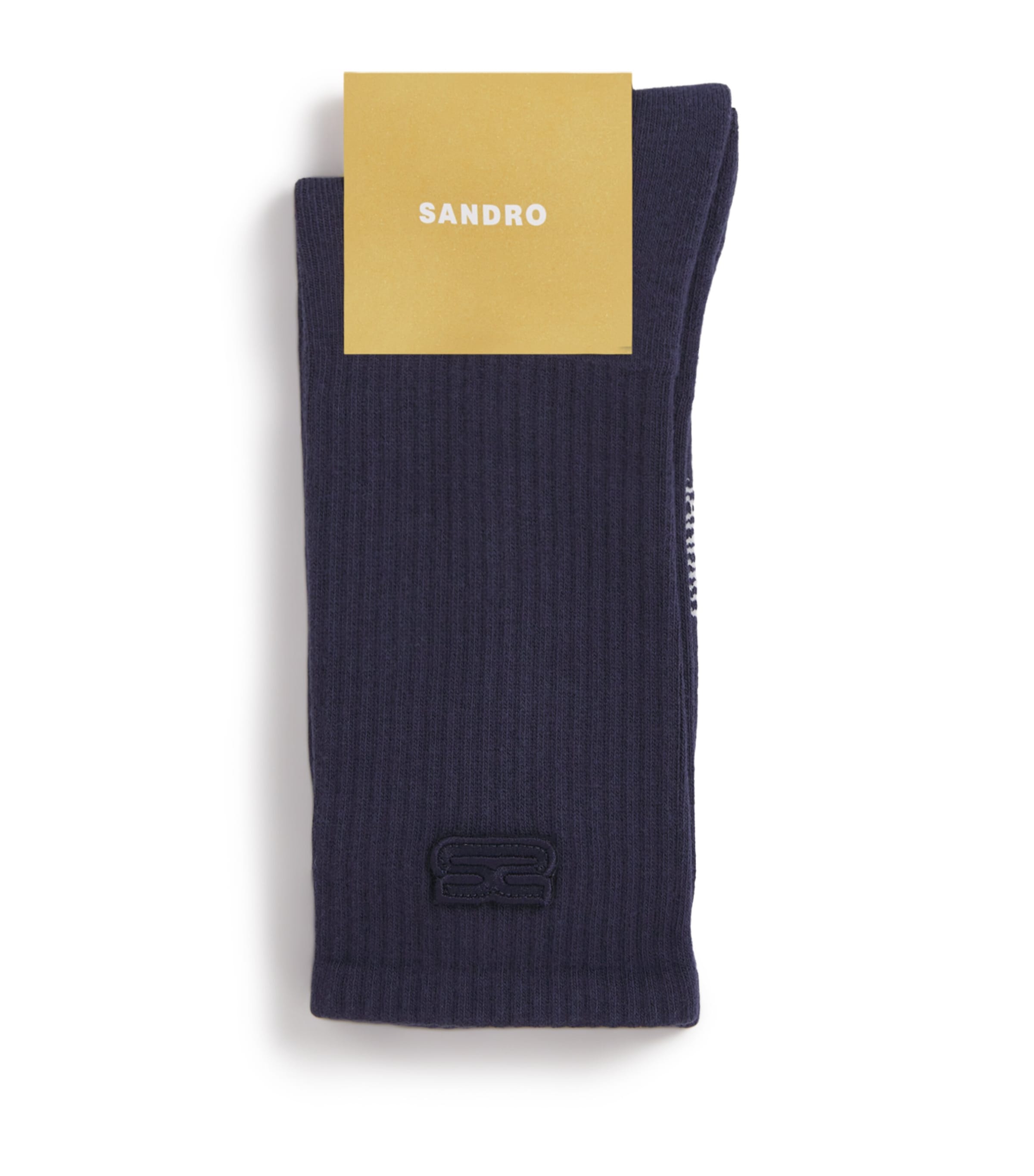 Sandro Cotton-blend Double S Socks In Blue